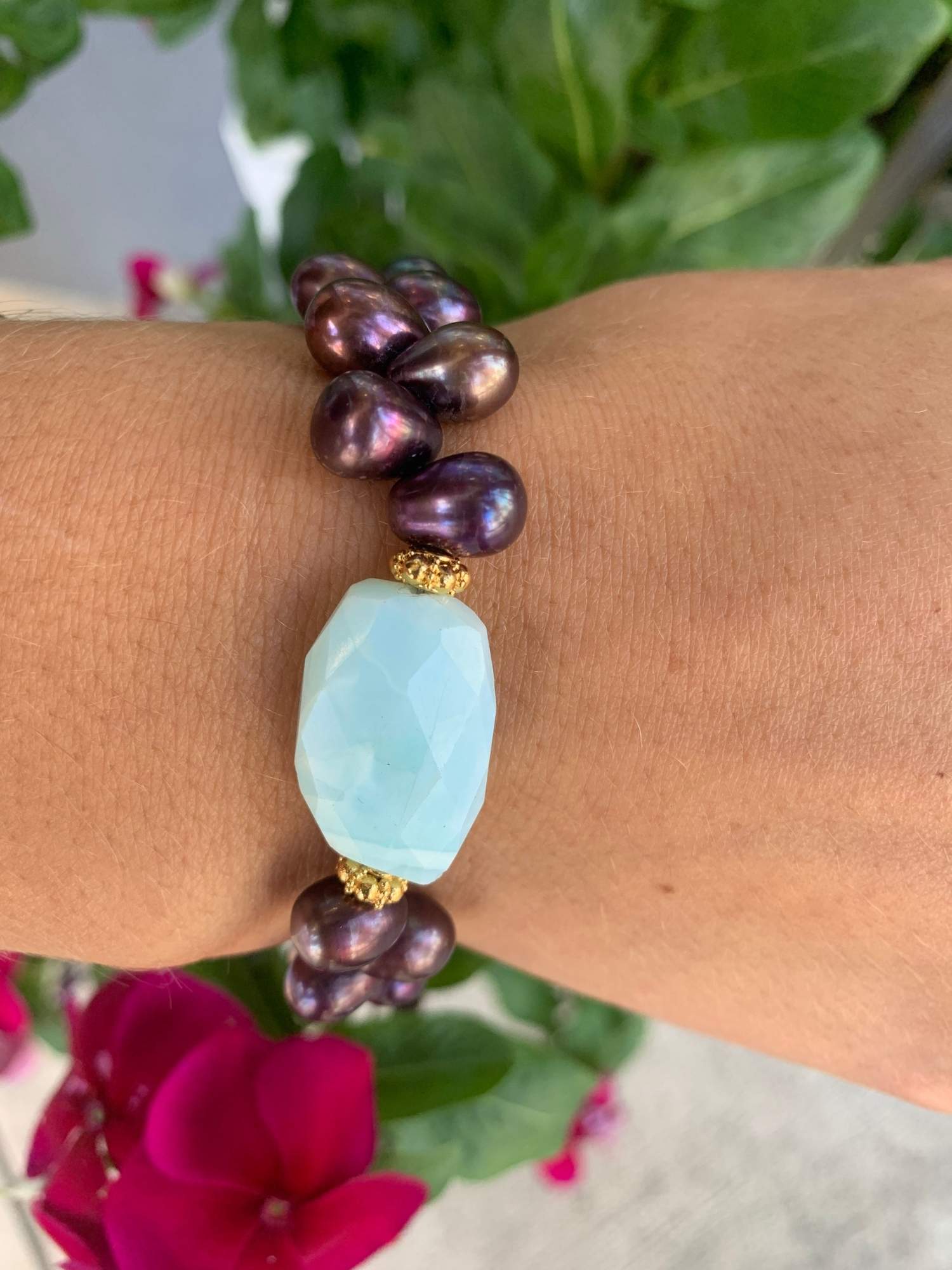 Grace Bracelet with Blue Peruvian Opal