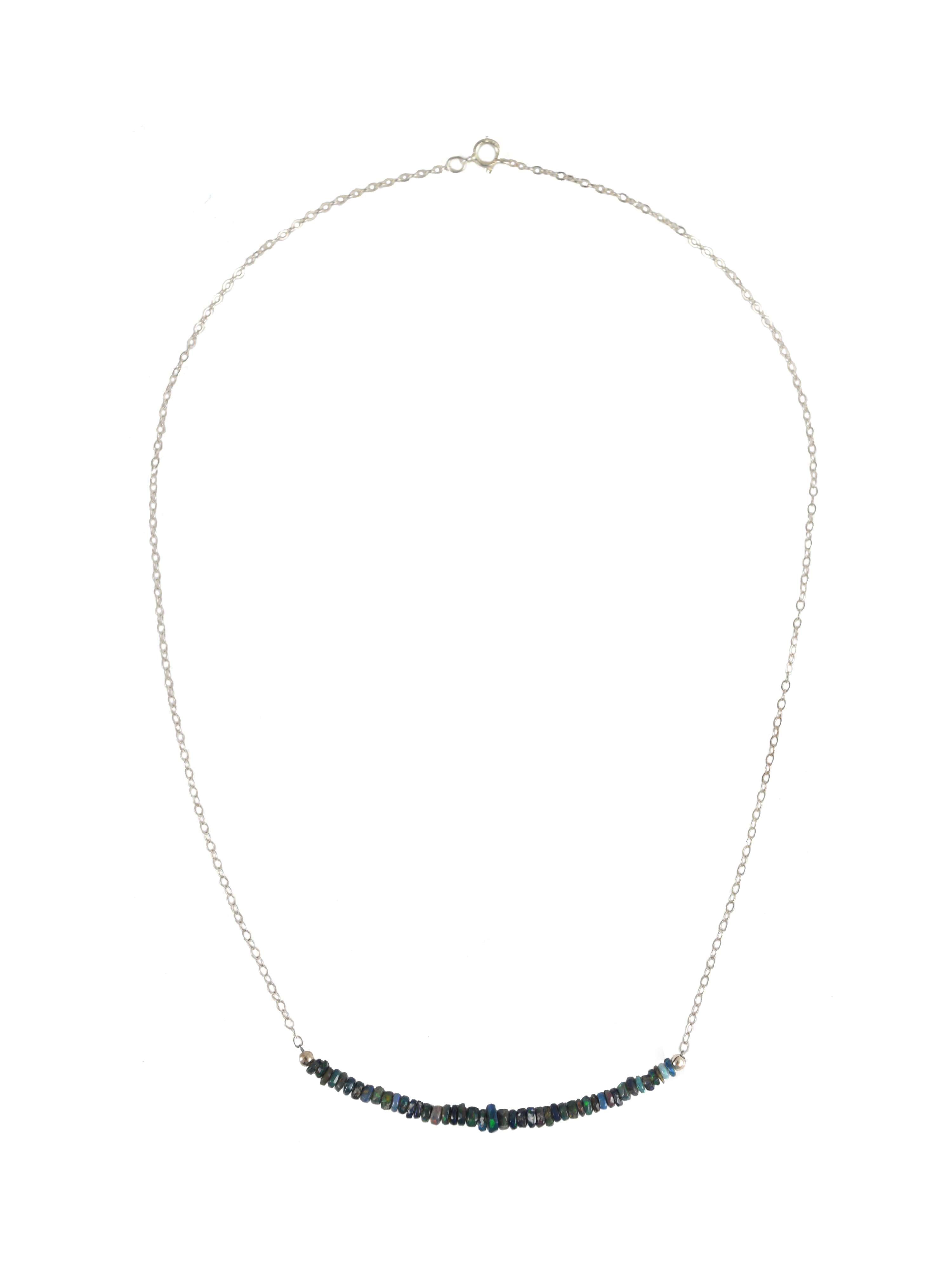 Black Opal Bar Necklace