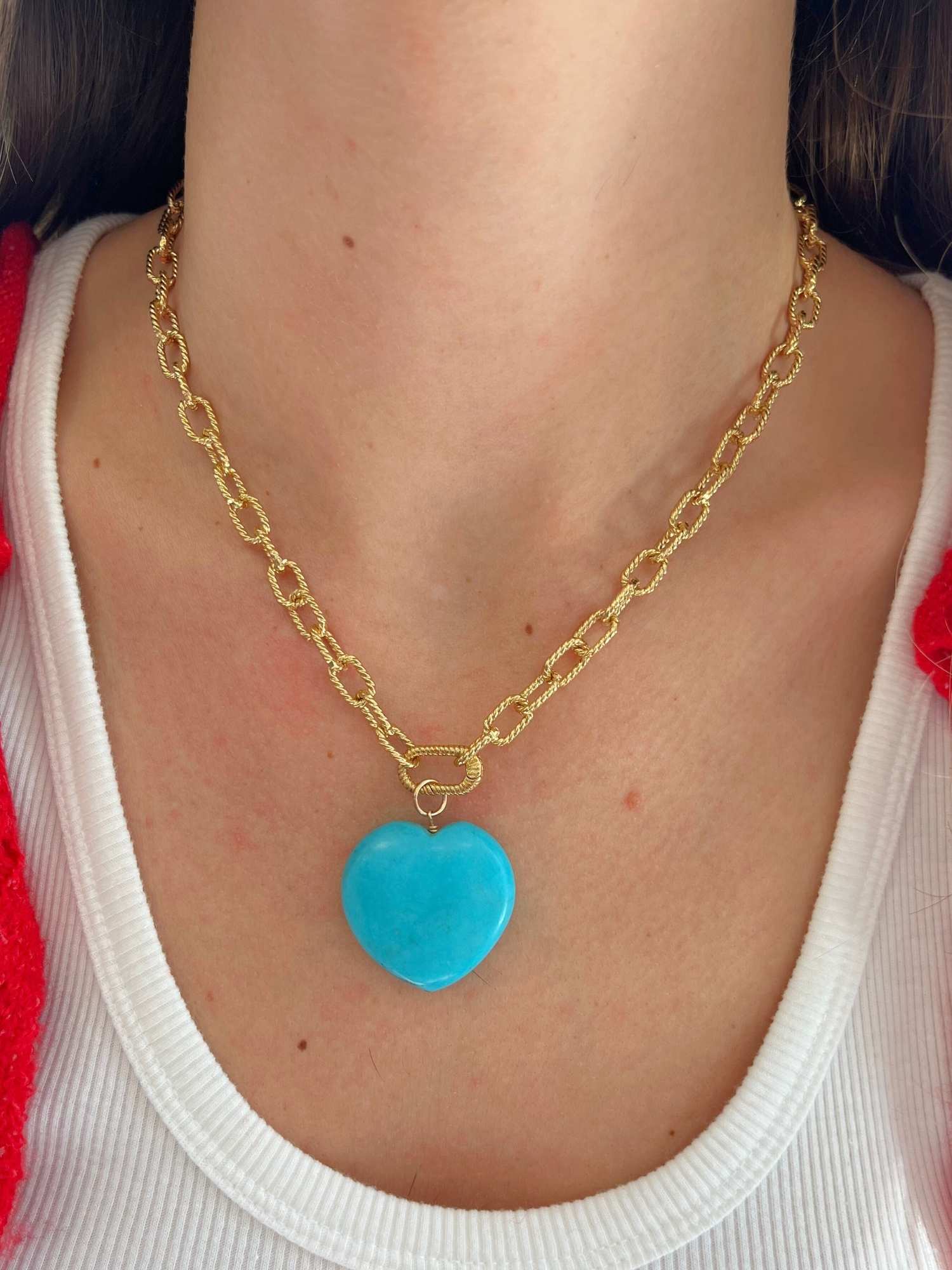 Blue Howlite Heart Charm