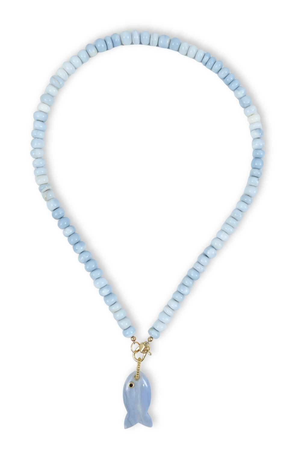 Blue Lace Agate Fish Necklace