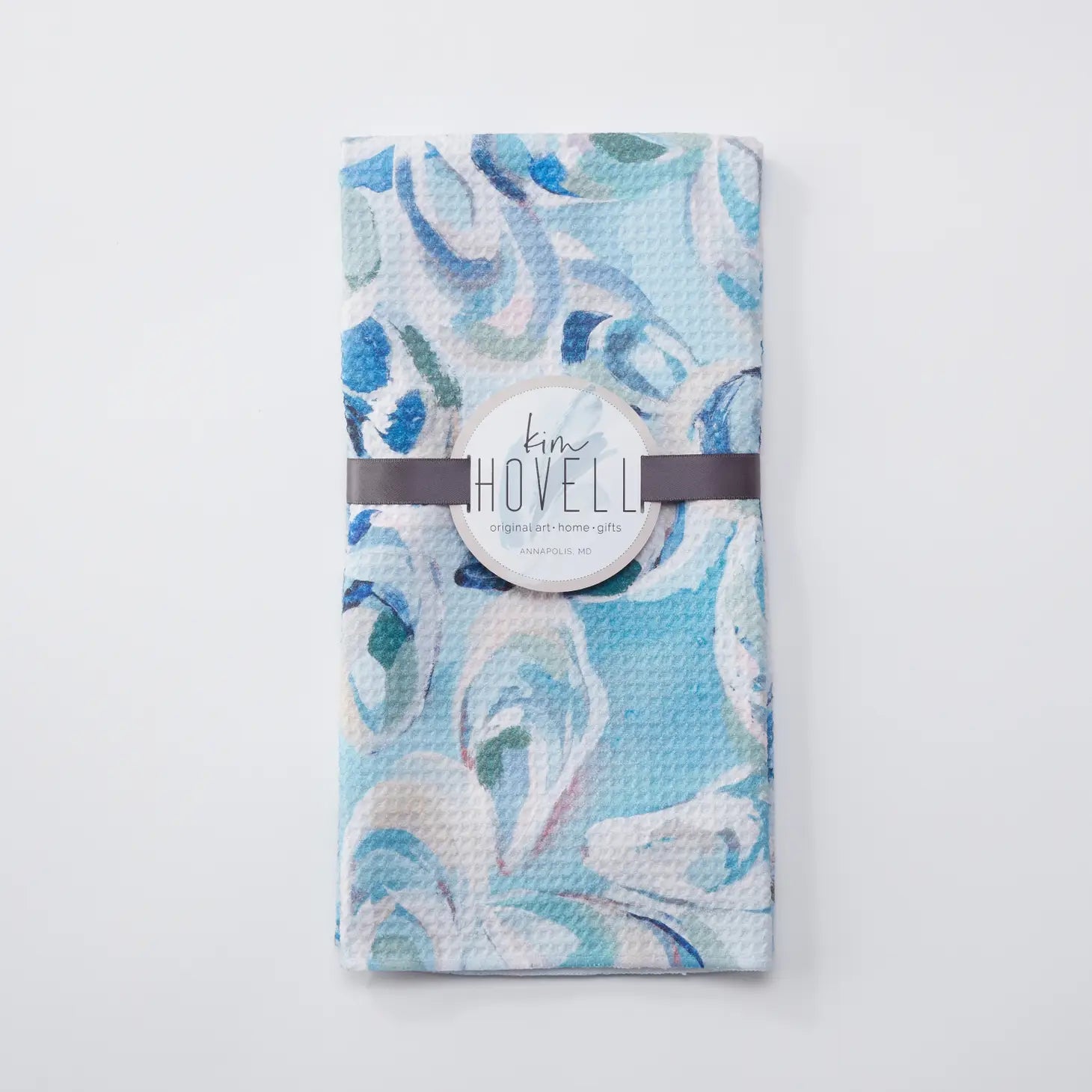 Blue Oyster Tea Towel by Kim Hovell