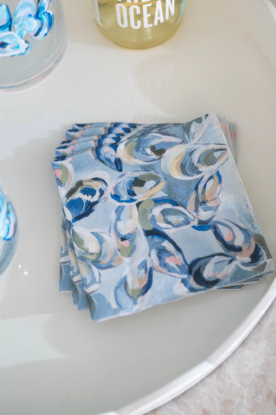 Blue Oyster Cocktail Napkins