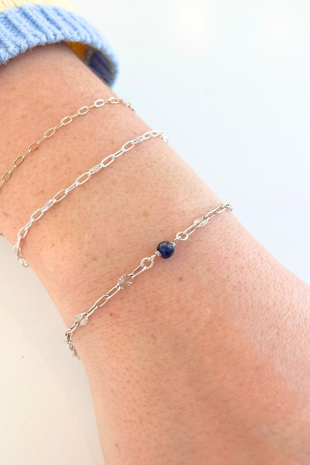 Blue Sapphire Charm for Permanent Jewelry