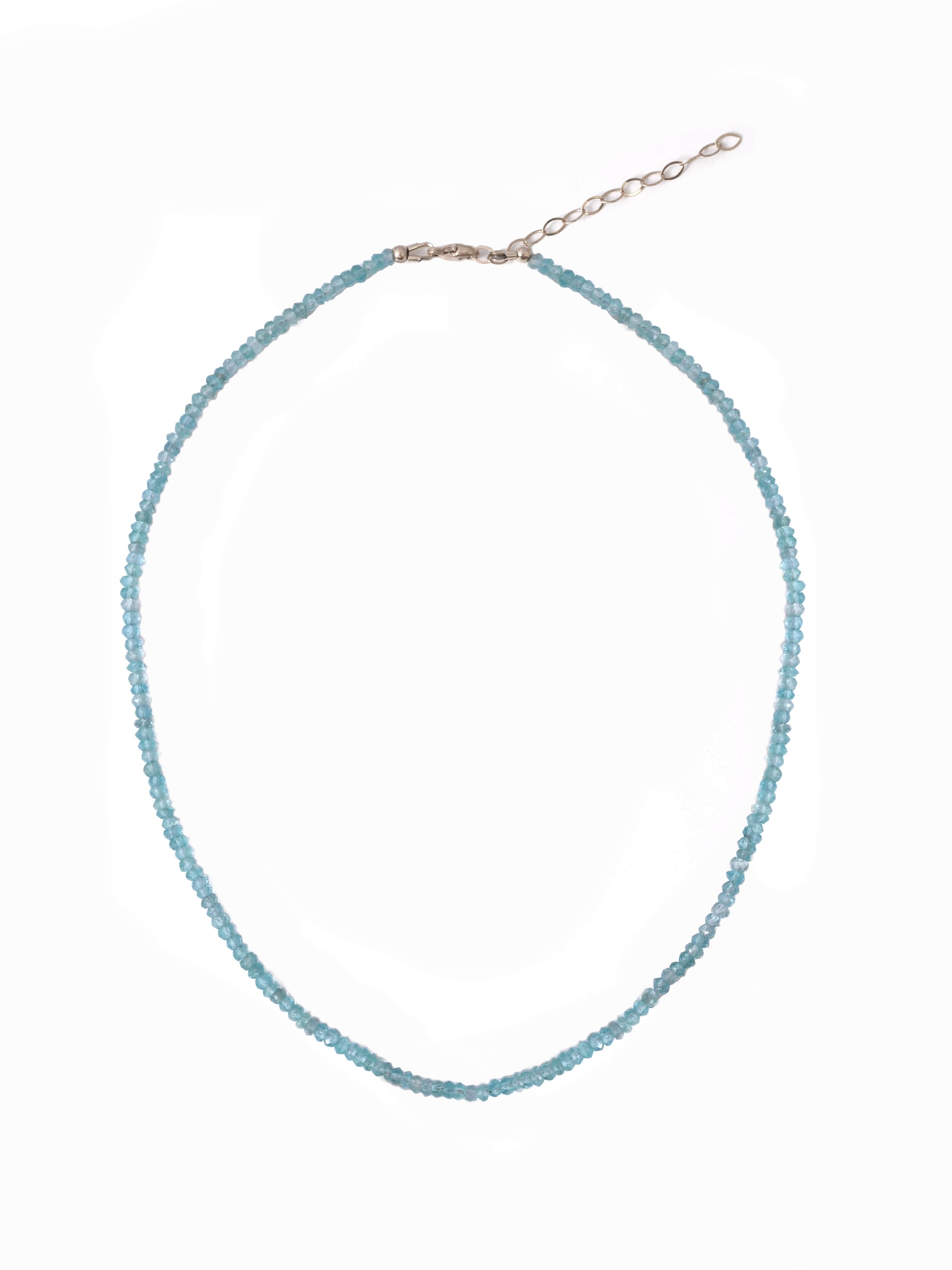 Blue Topaz Dainty Beaded Necklace