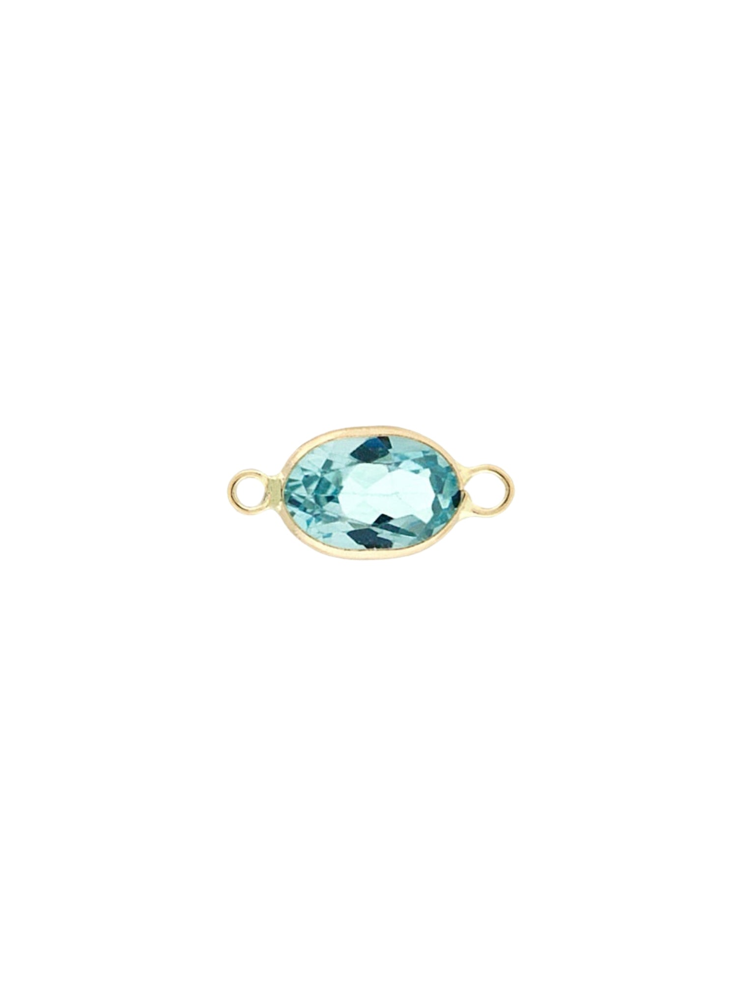 Oval Gemstone Charm in 14kt Gold