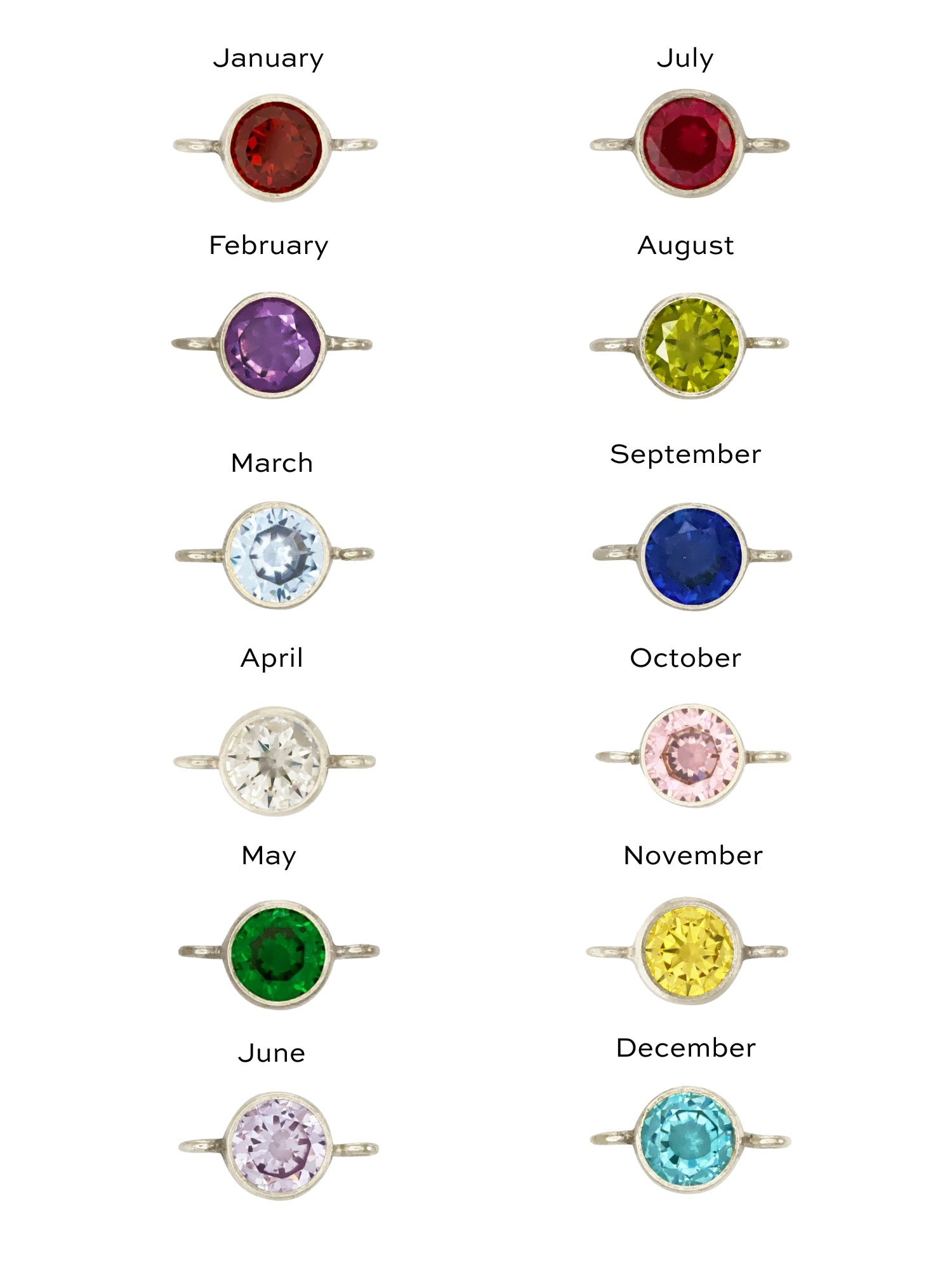 Cubic Zirconia Birthstone Charm in Sterling