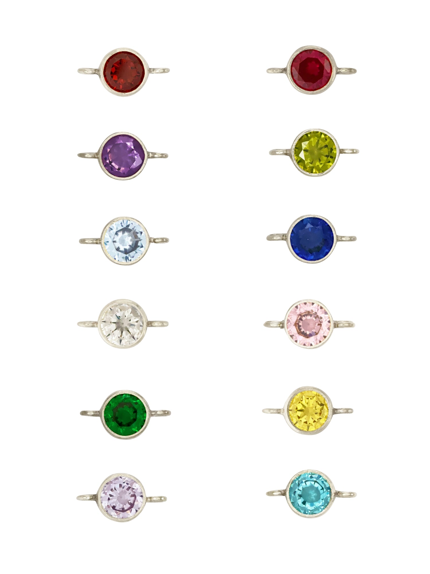 Cubic Zirconia Birthstone Charm in Sterling