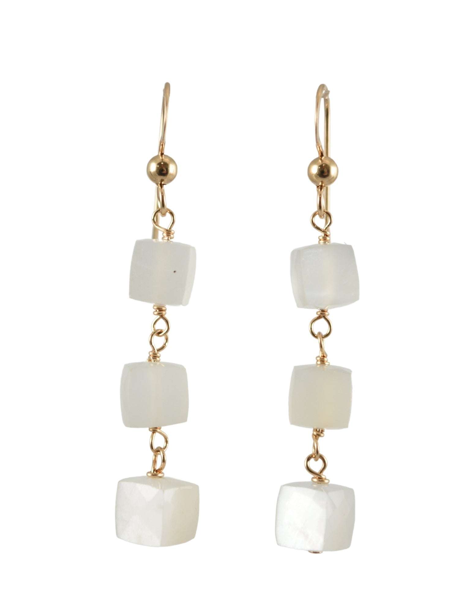 Cara Cube Earrings in Moonstone