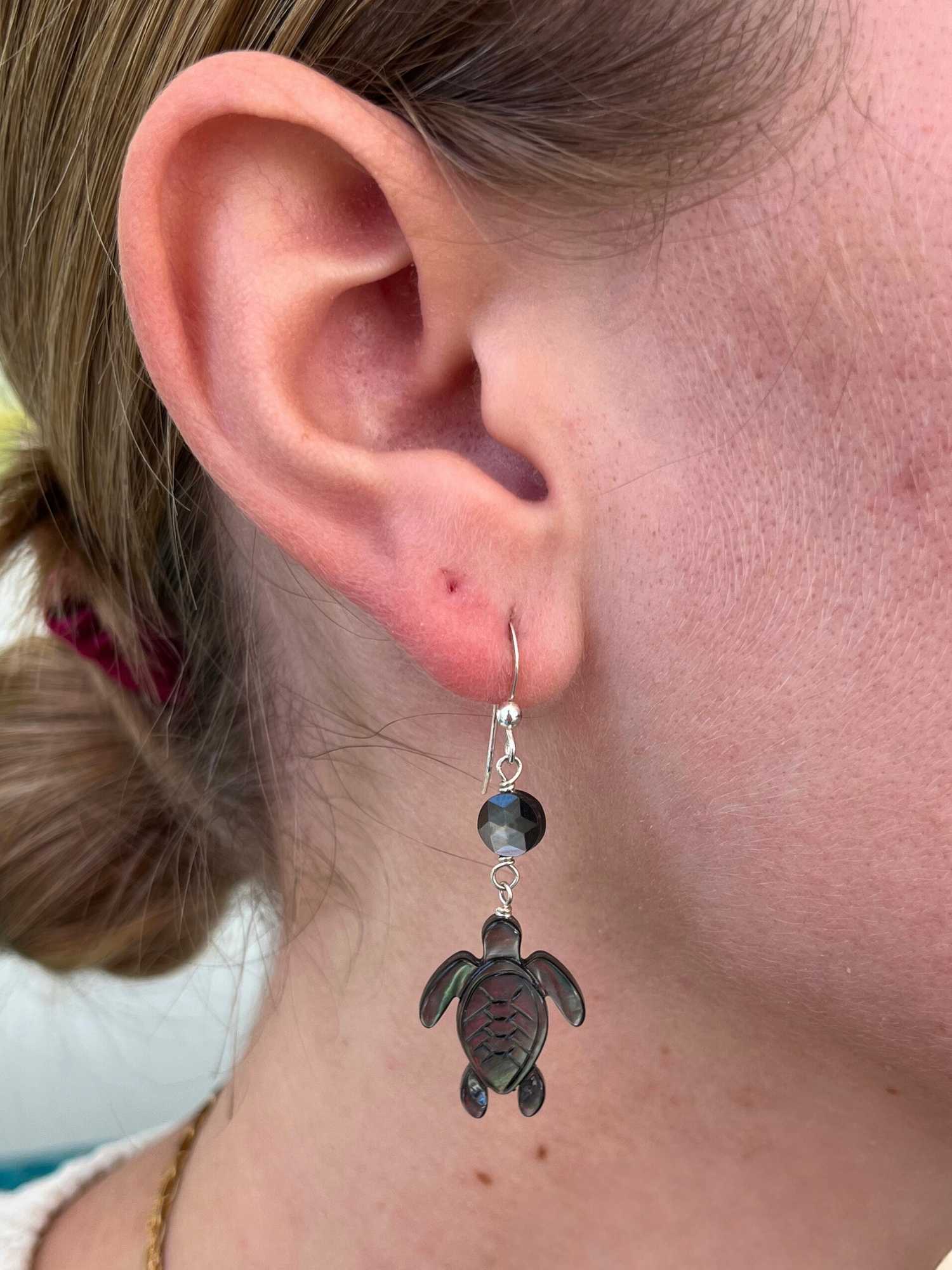 Caretta Turtle Earrings in Black 