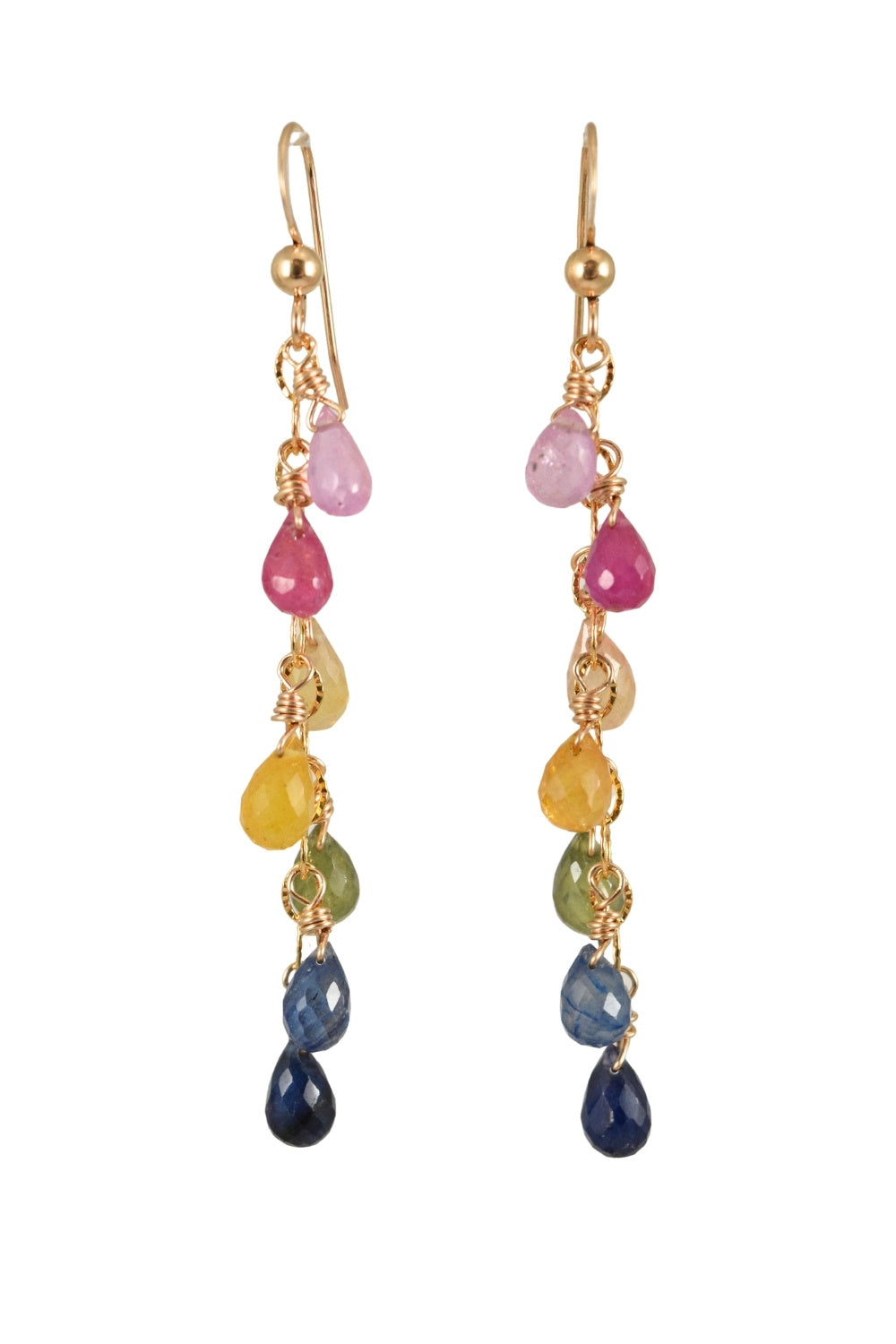 Cascading Rainbow Sapphire Earrings