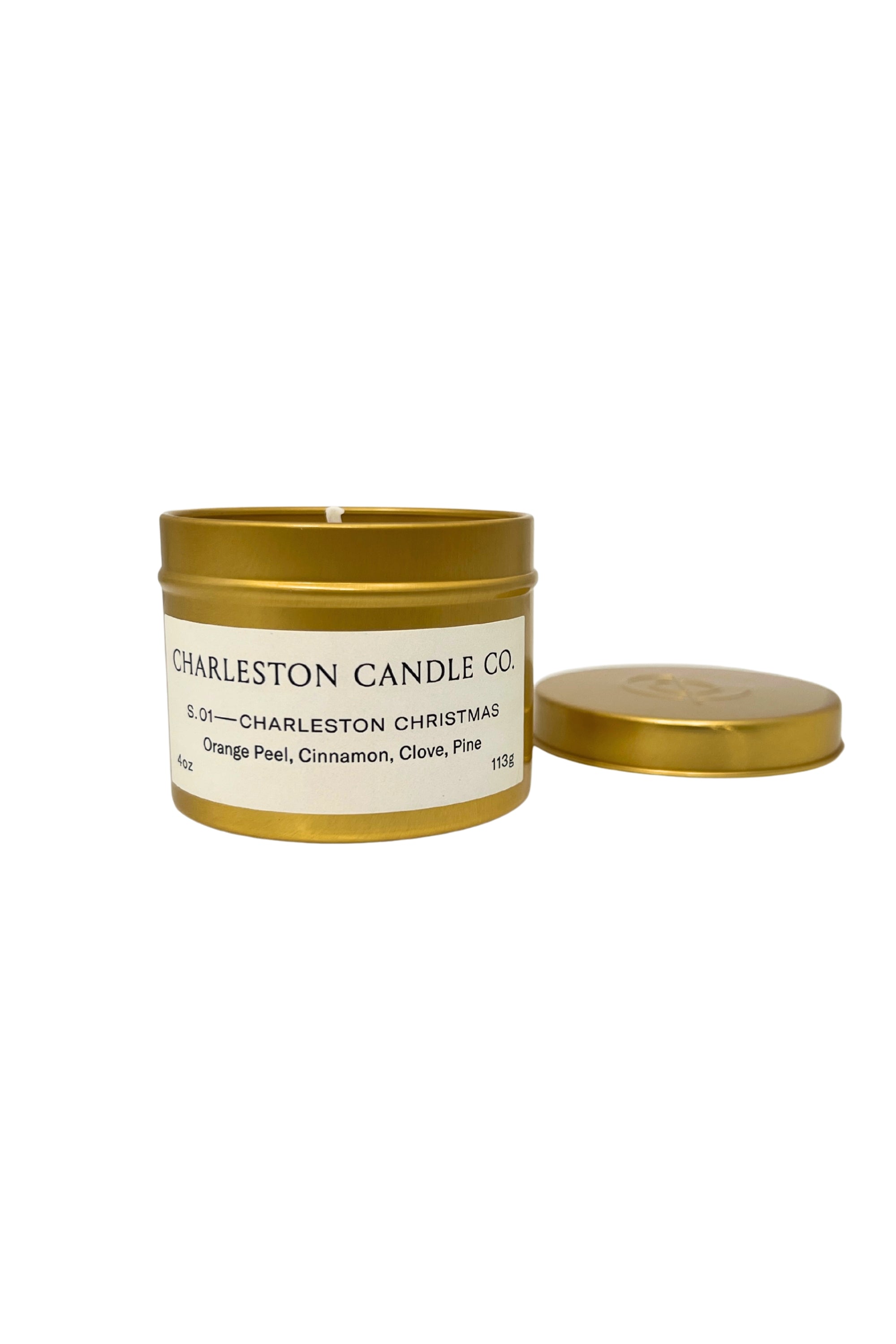 Charleston Christmas Gold Tin Candle