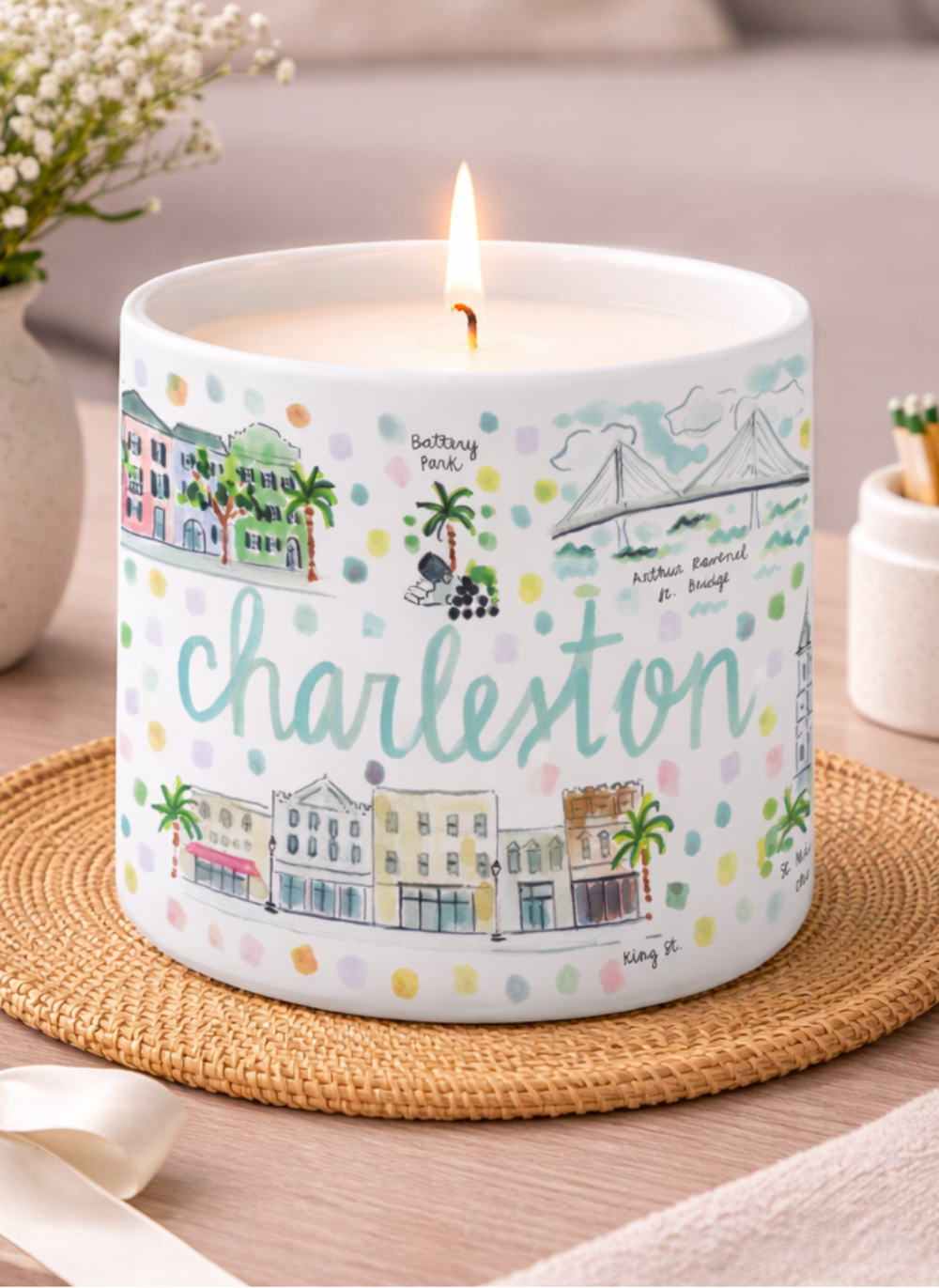Charleston Watercolor Candle