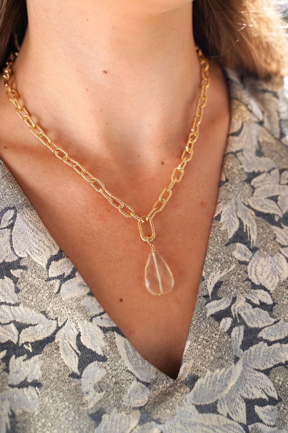 Cindy Citrine Faceted Charm 