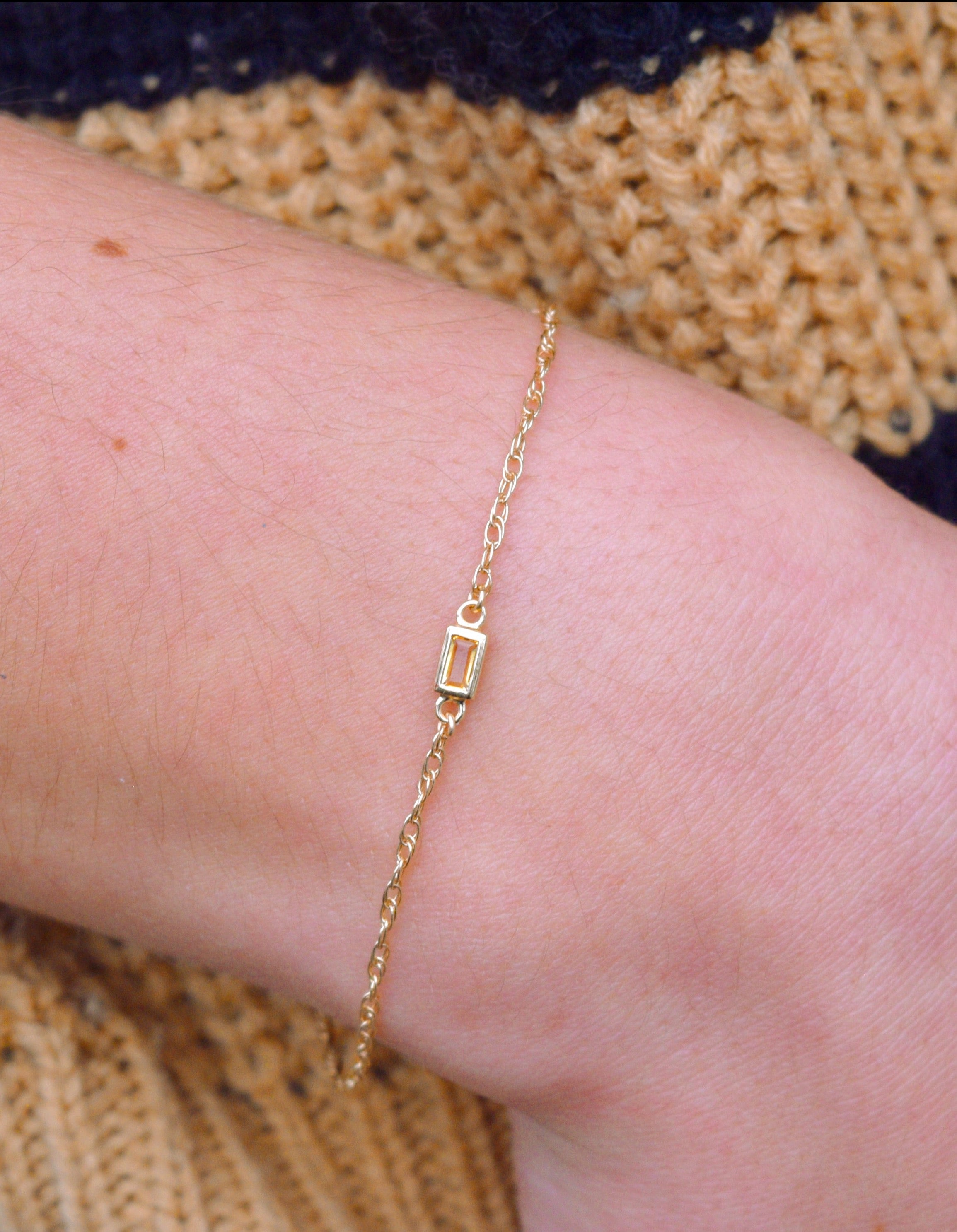 Baguette Charms in 14kt Gold