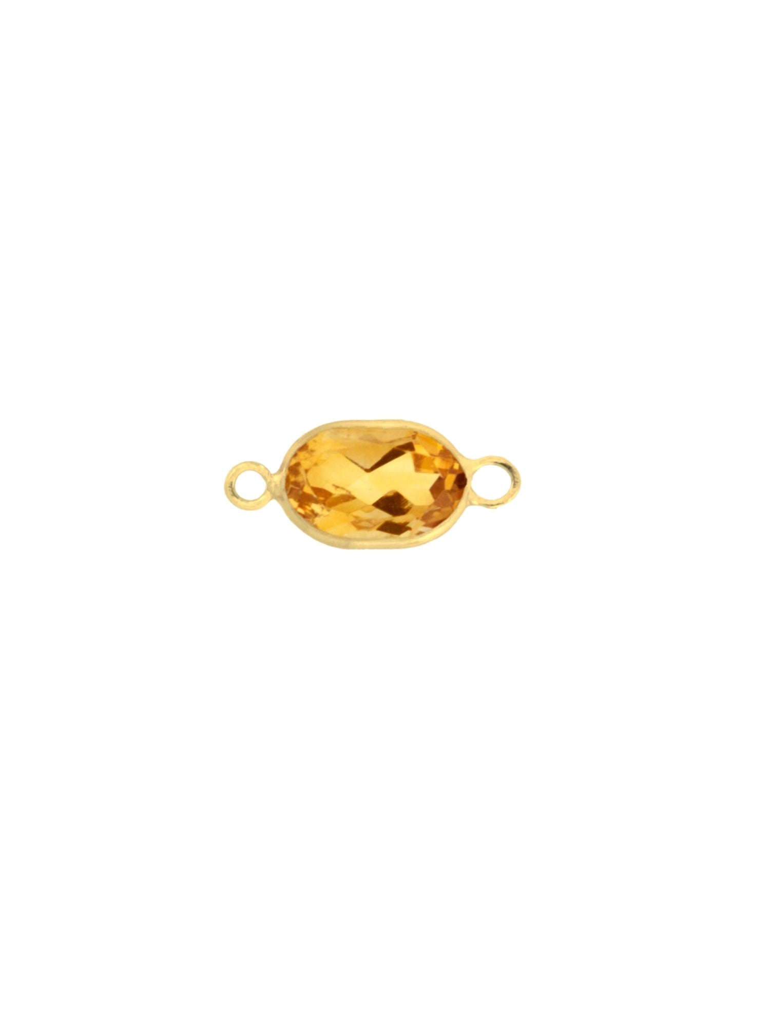 Oval Gemstone Charm in 14kt Gold