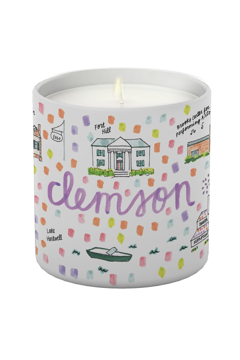 Clemson Watercolor Candle