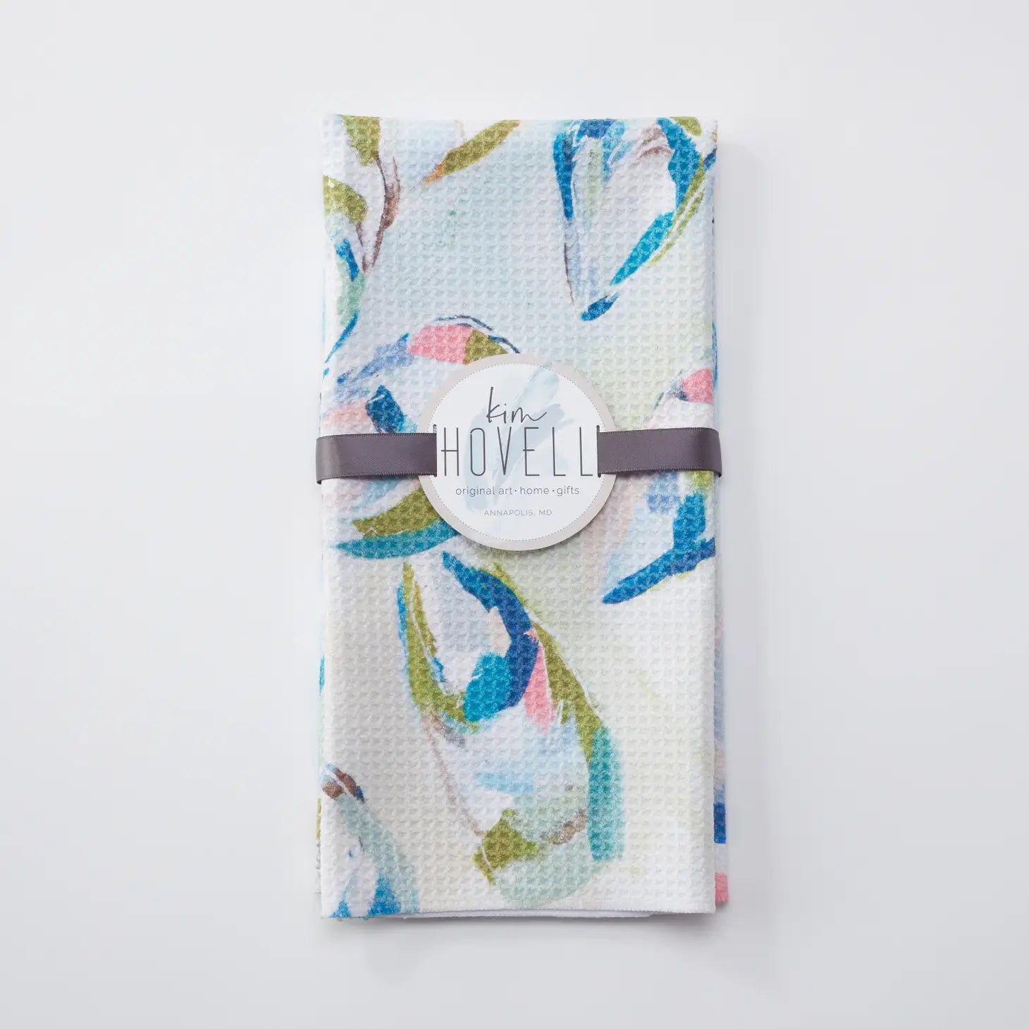 Colorful Oyster Tea Towel by Kim Hovell 