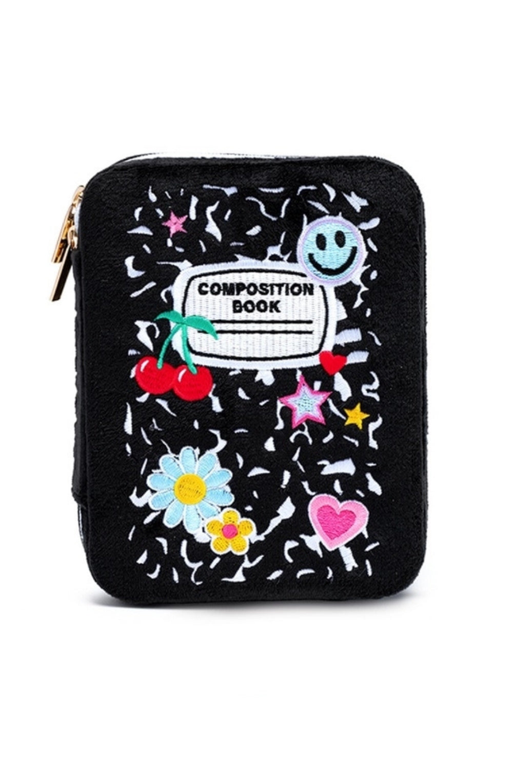 Composition Notebook Velvet Jewelry Zip Case