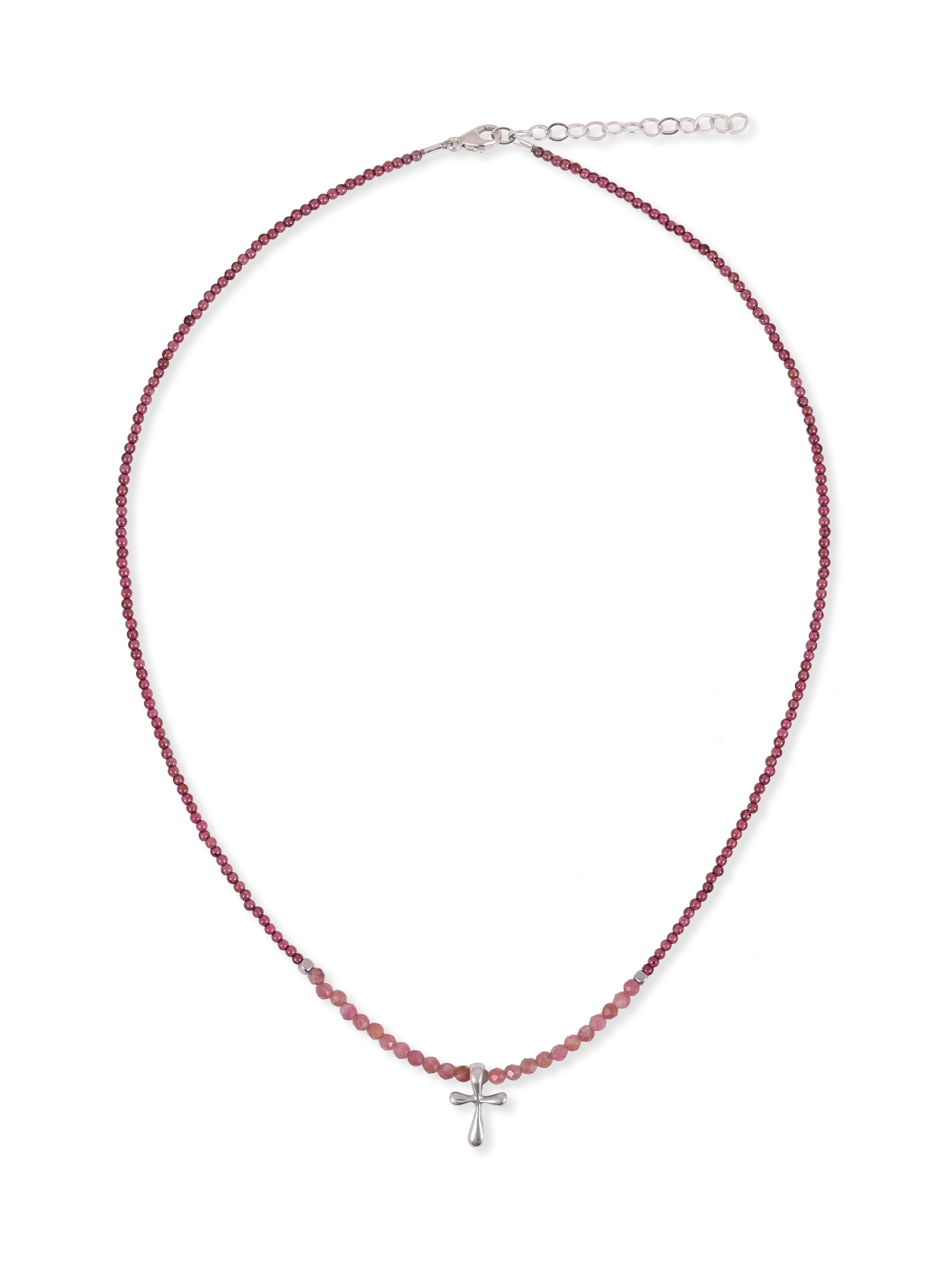 Cranberry Cross Necklace
