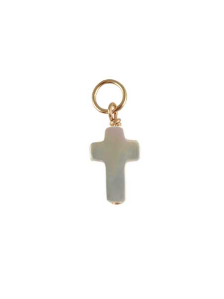 Cross Charm in Mother of Pearl