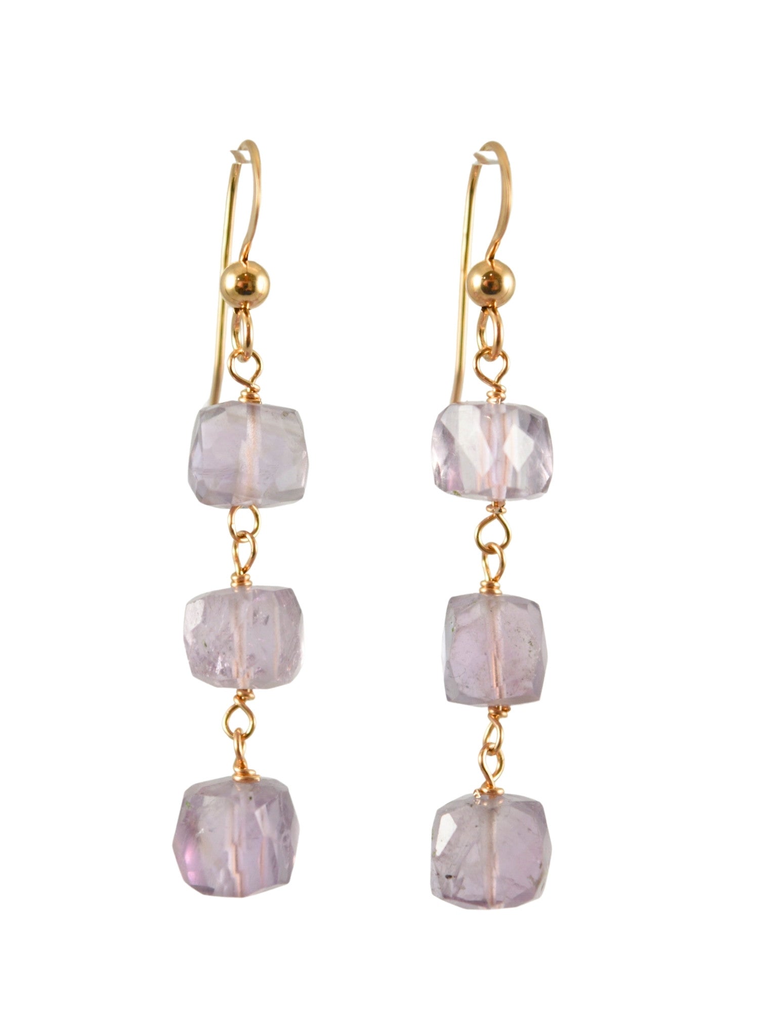 Cara Cube Earrings in Amethyst