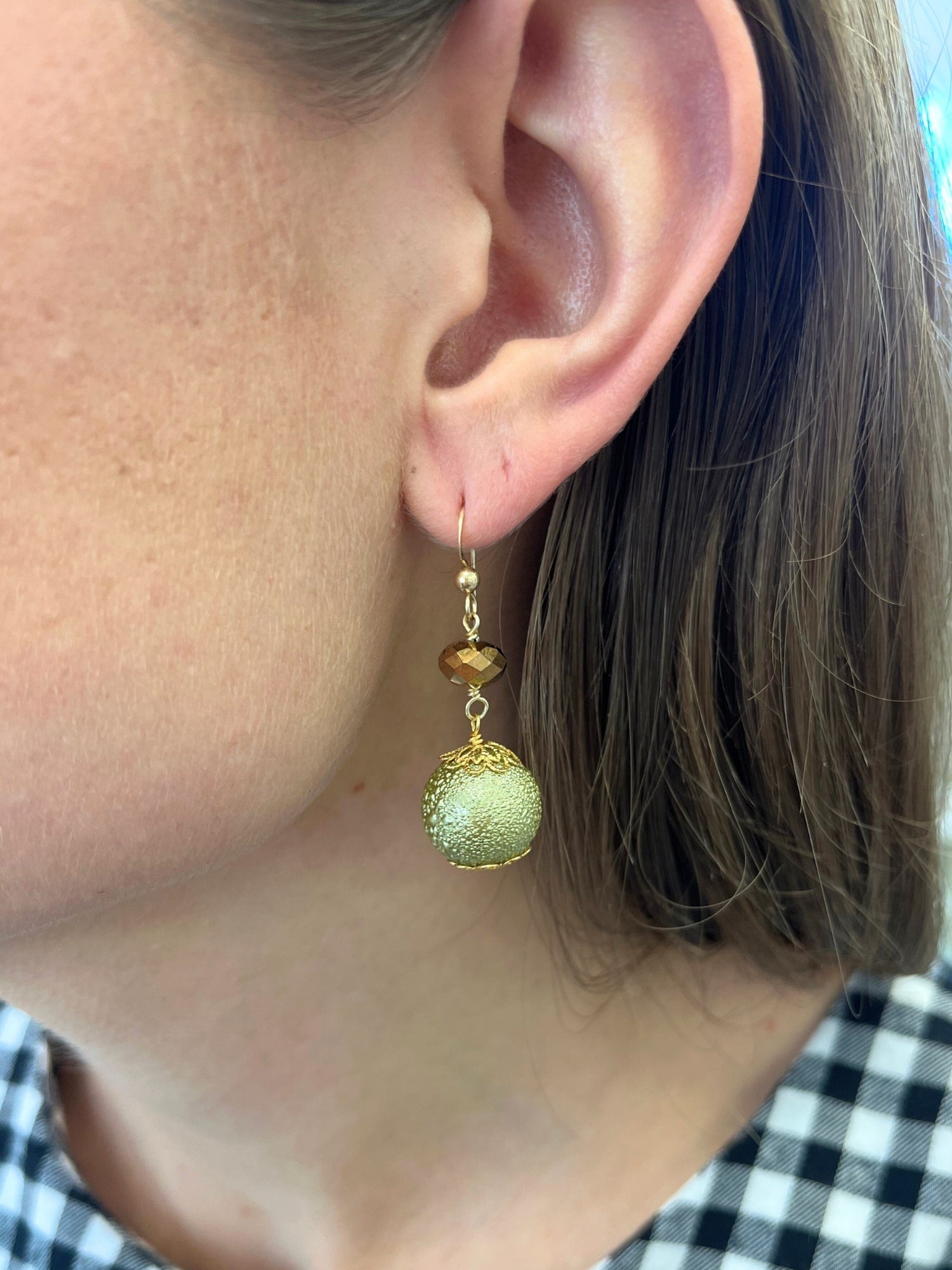 Dazzledrop Earrings in Sage Green 