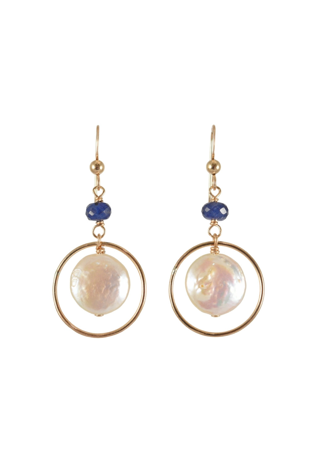 Deidre Hoop Earrings in Blue Sapphire