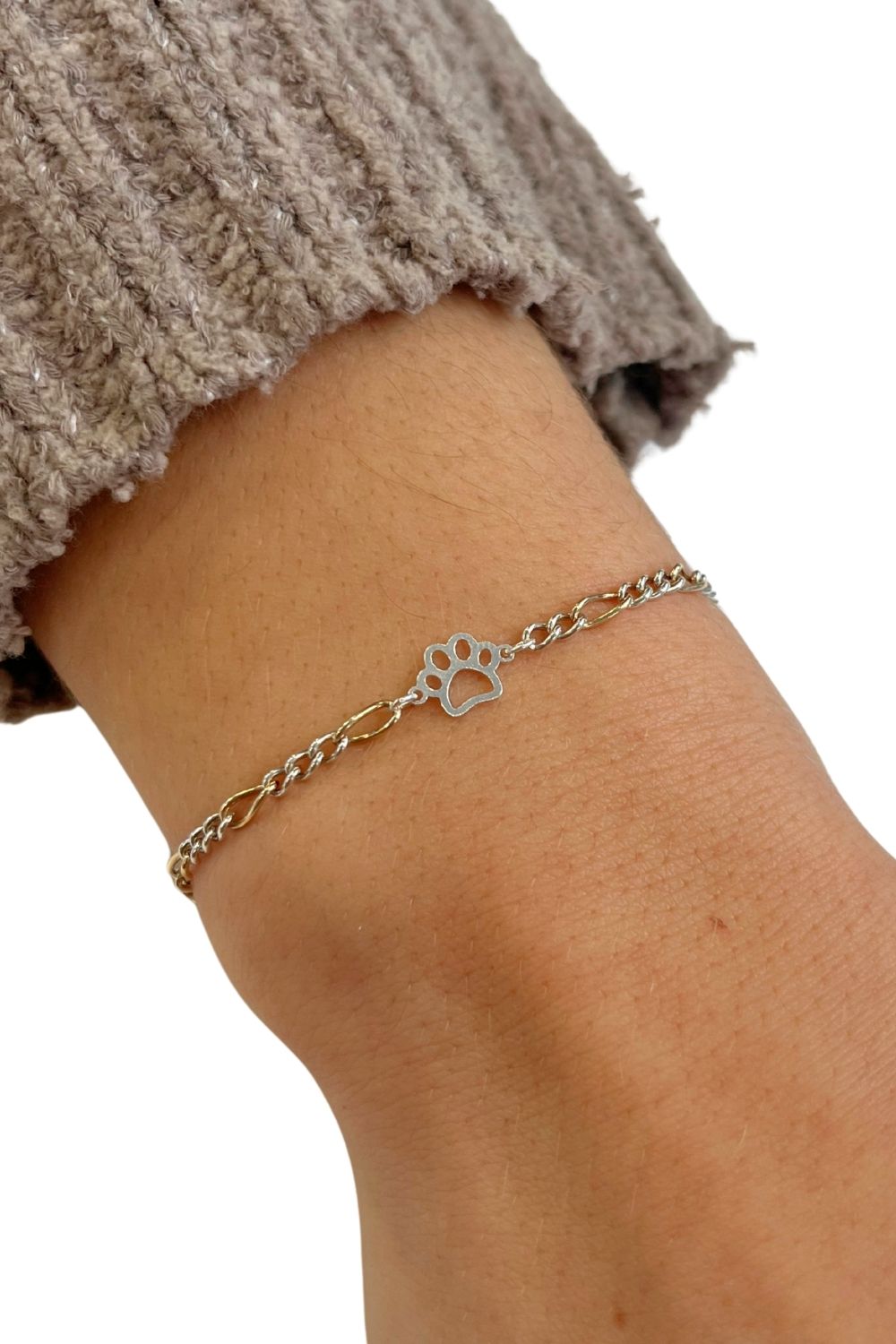 Dog Paw Charm in Sterling Silver