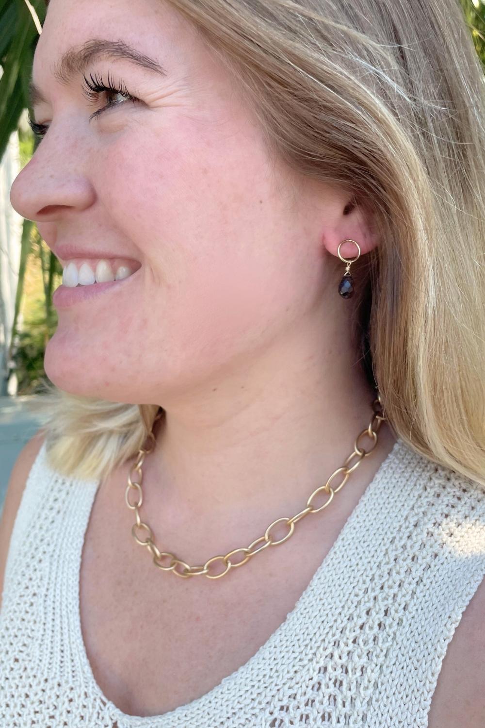 Dottie Earrings in Smokey Quartz