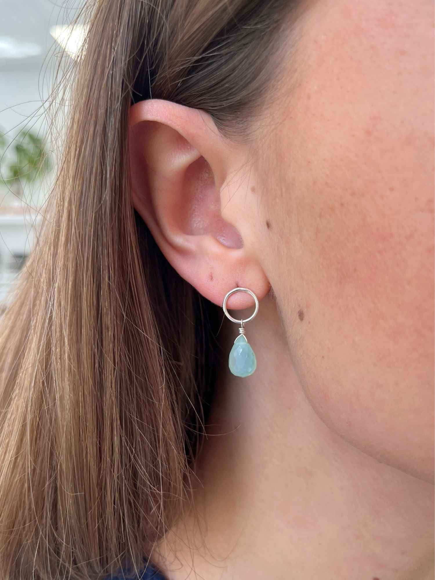 Dottie Earrings in Blue Chalcedony