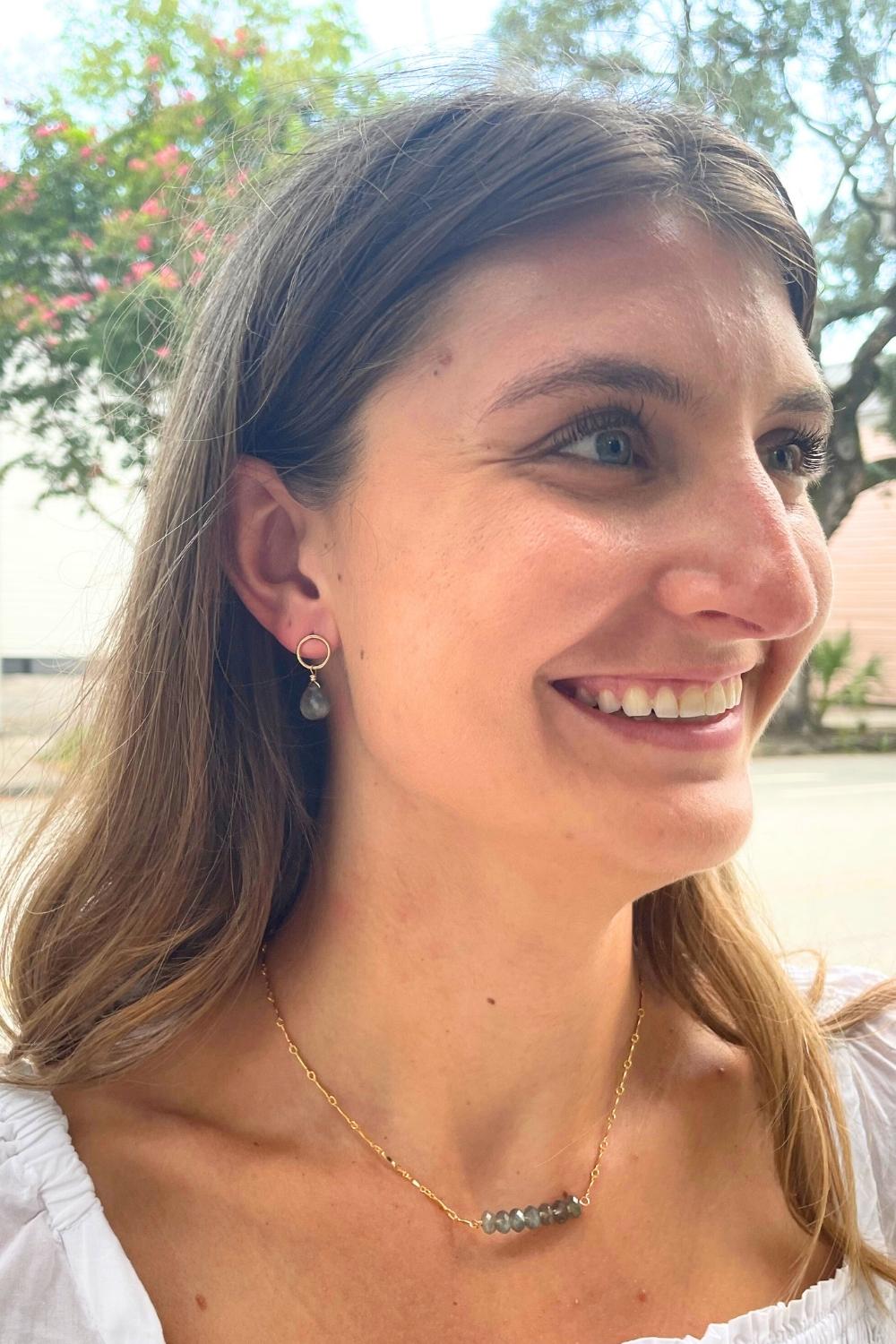 Dottie Earrings in Labradorite