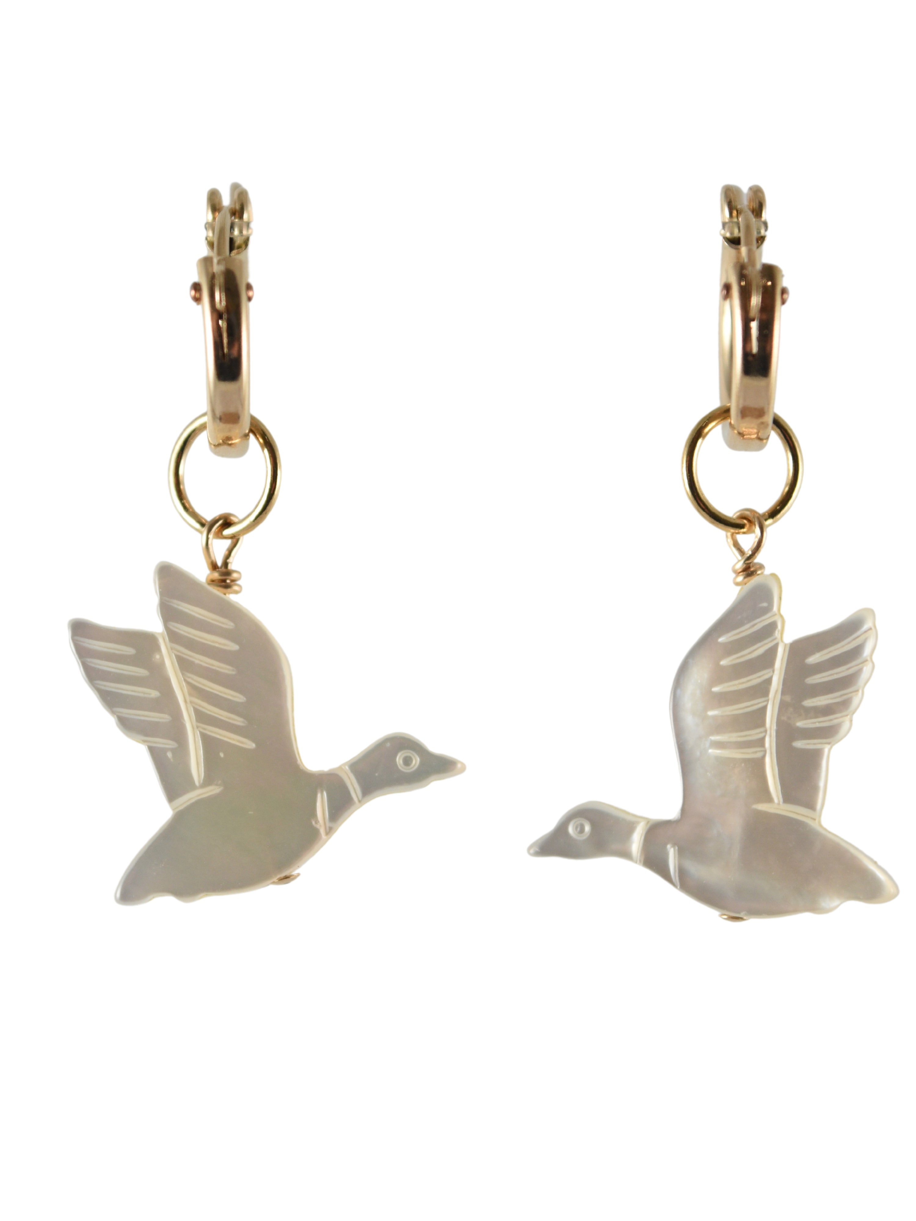 Duck Mother of Pearl Charms