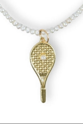 Emma Pearl Tennis Racket Charm
