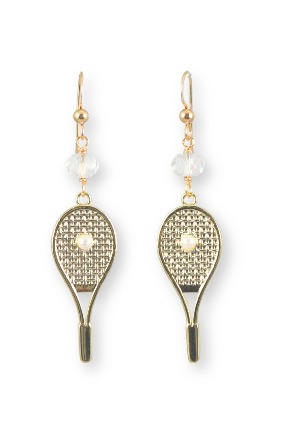 Emma Pearl Tennis Racket Earrings