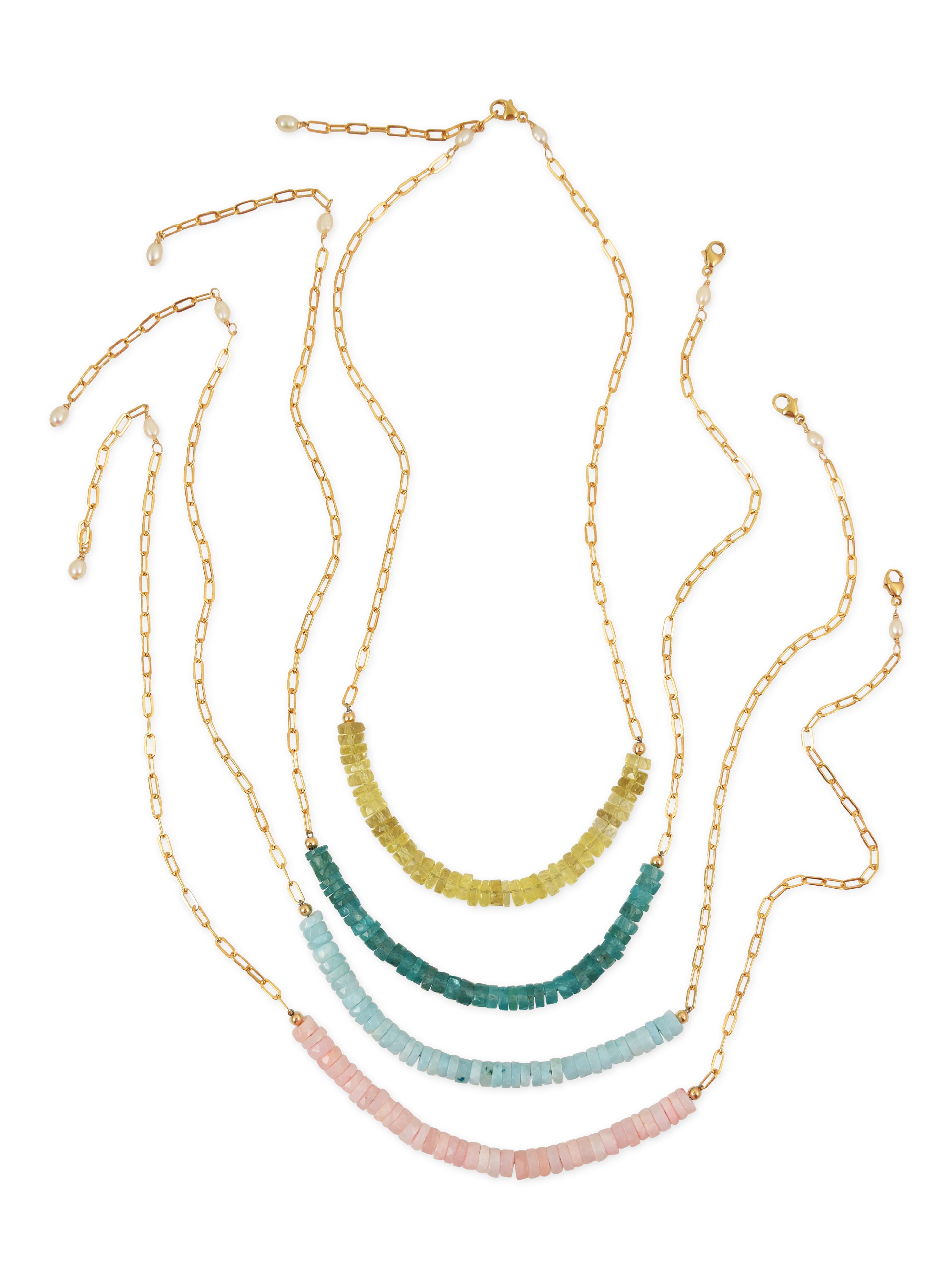 Bailee Necklace in Pink Peruvian Opal