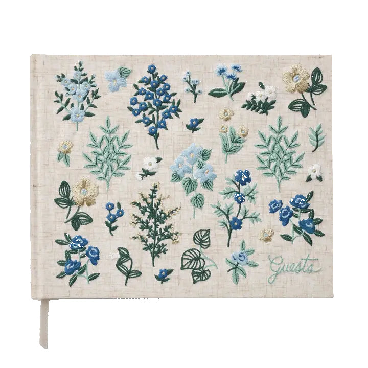 Floral Embroidered Guest Book