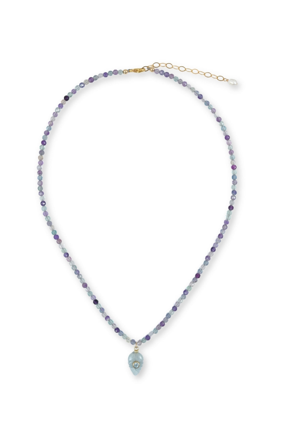 Fluorite Leaf Necklace