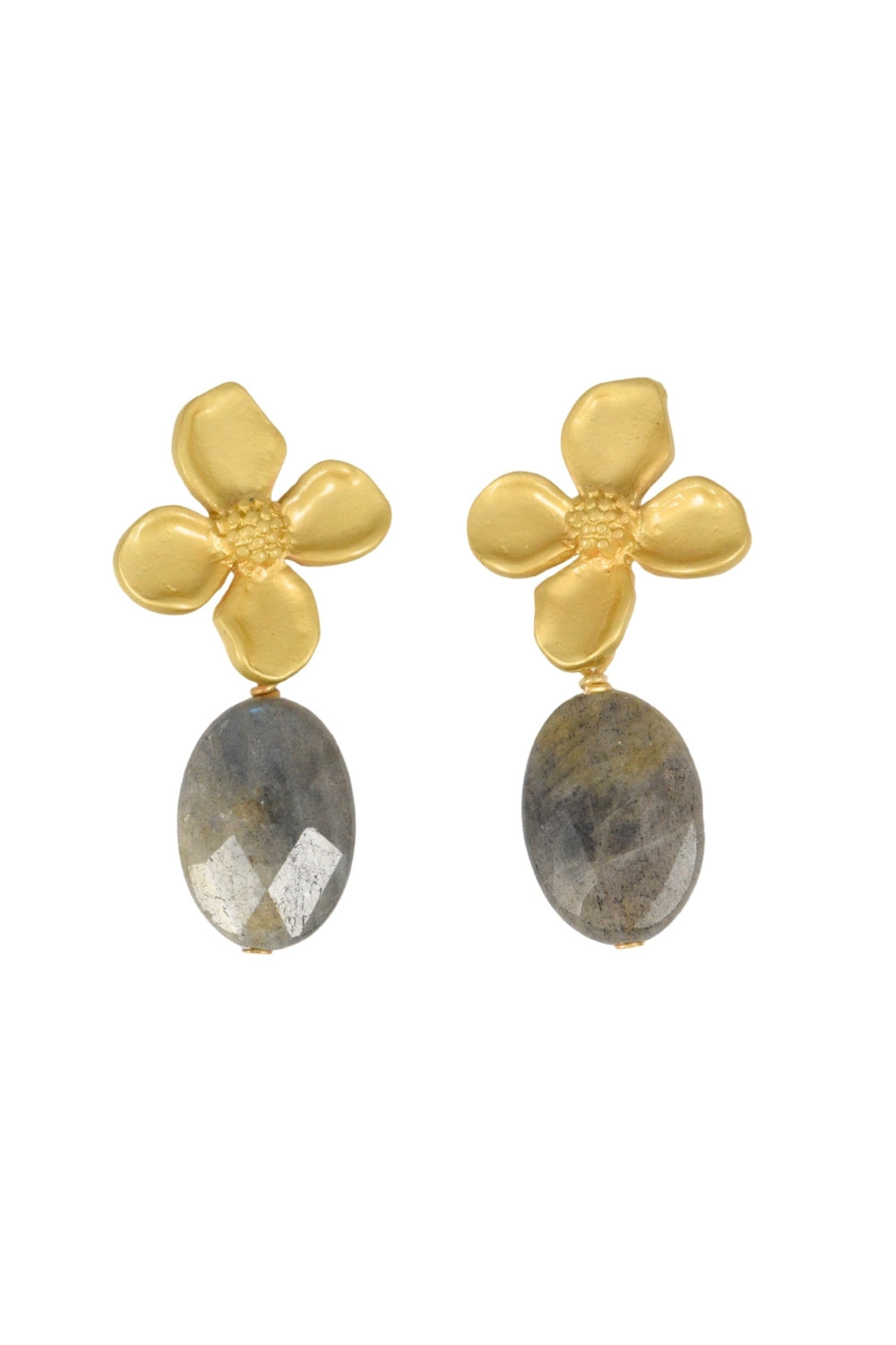 Delphine Dogwood Earrings in Labradorite
