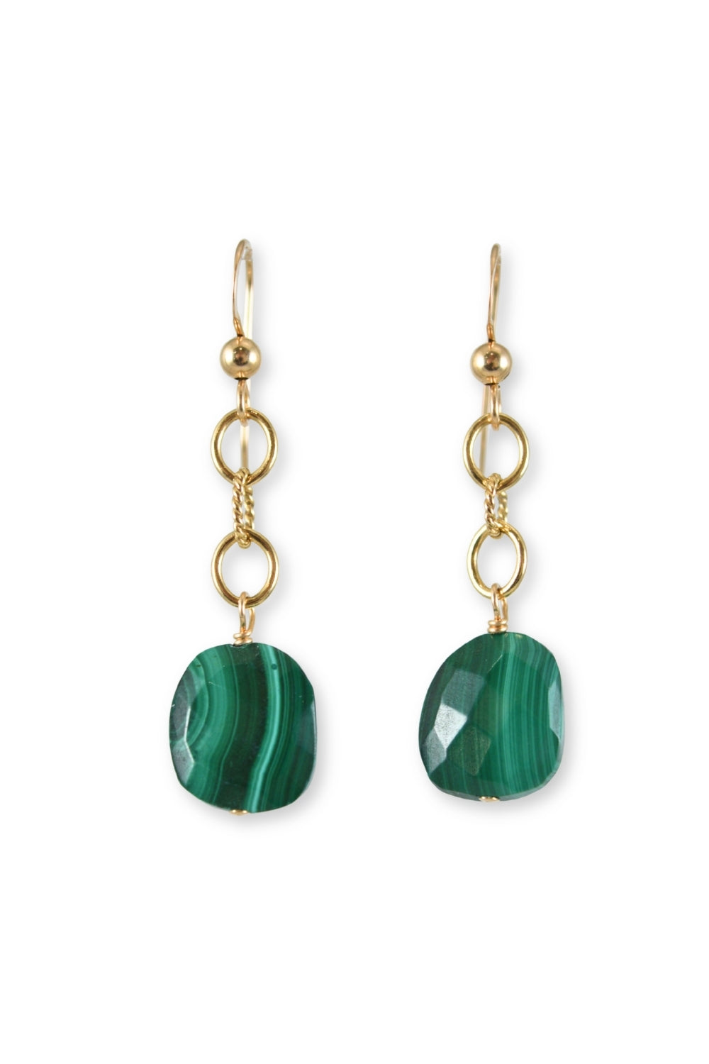 Gemma Earrings in Malachite