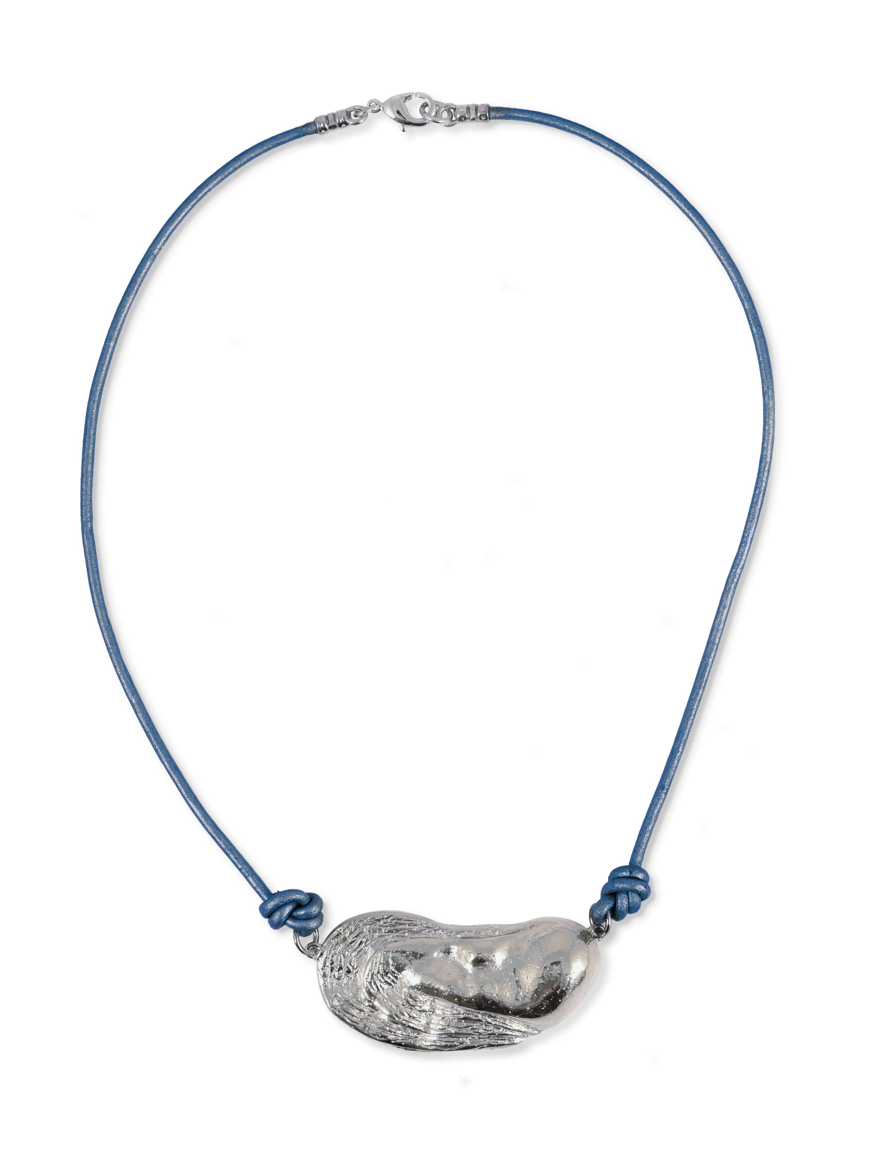 Castaway Oyster Necklace in Denim