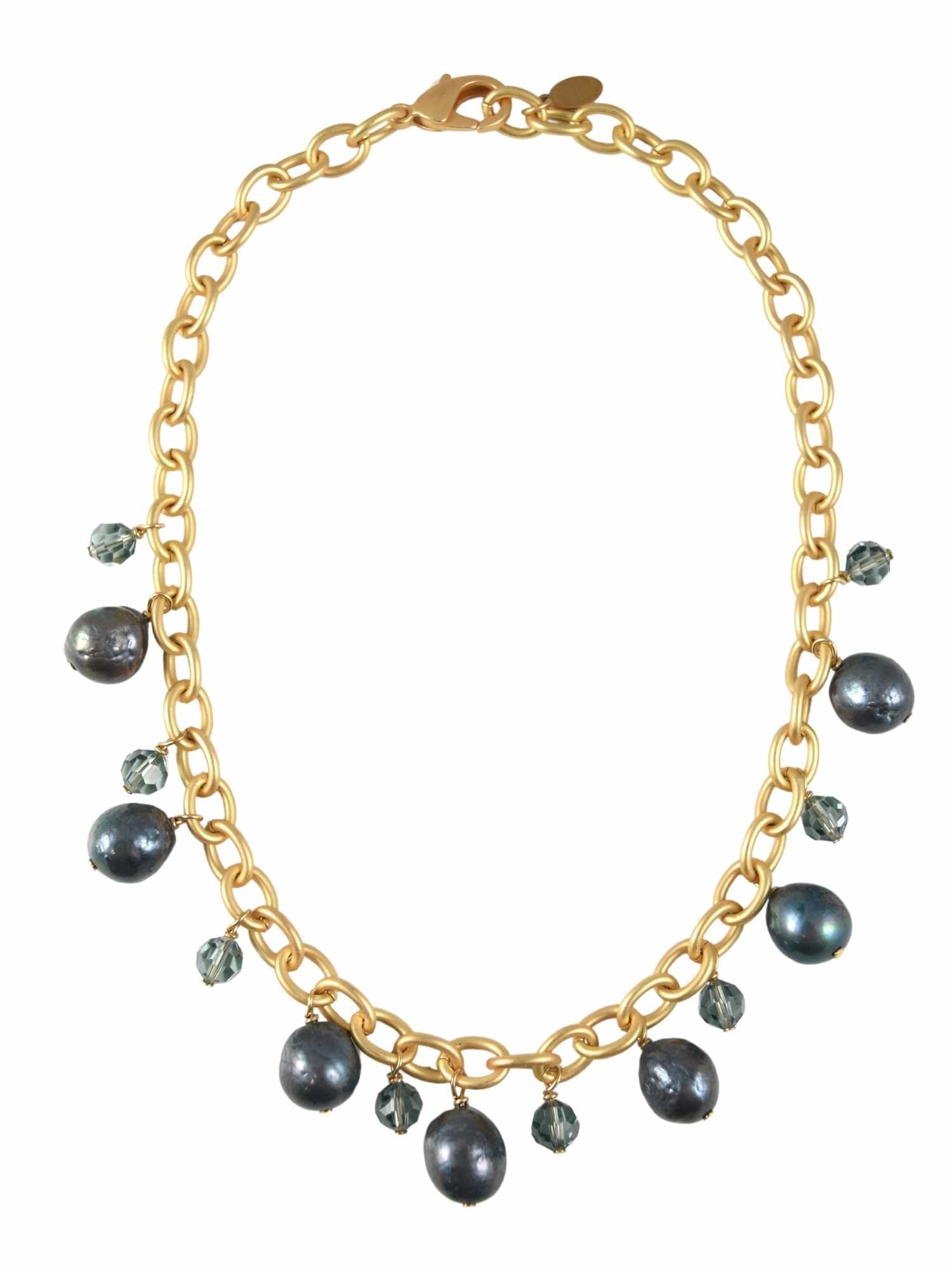 Golden Halo Necklace in Blueberry