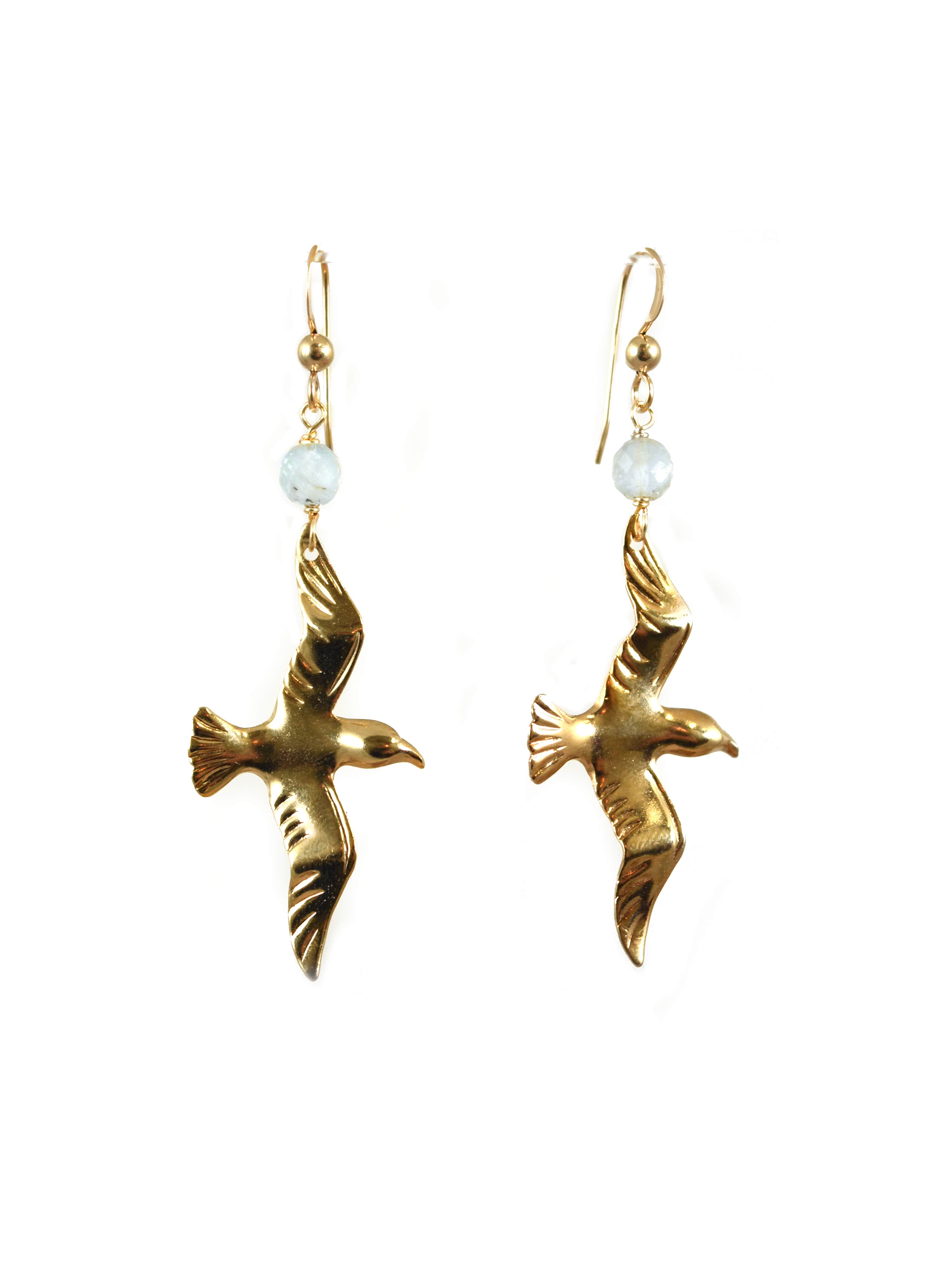 Golden Seagull Earrings
