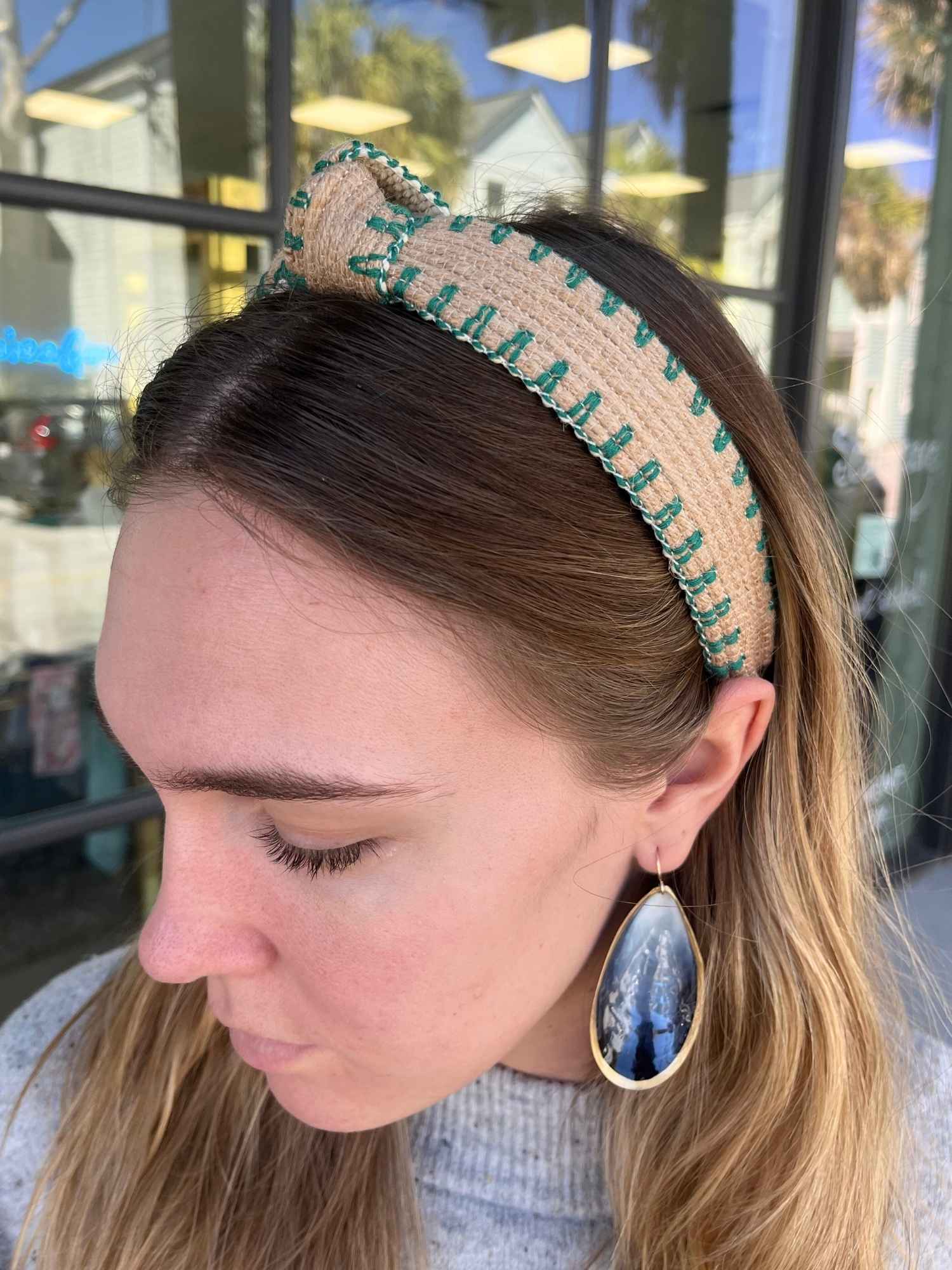 Green Rattan Headband 