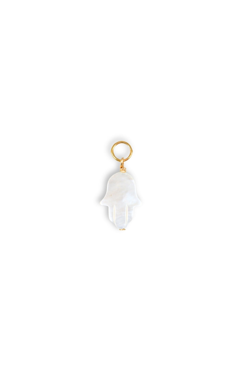 hamsa hand charm with gold filled jump ring