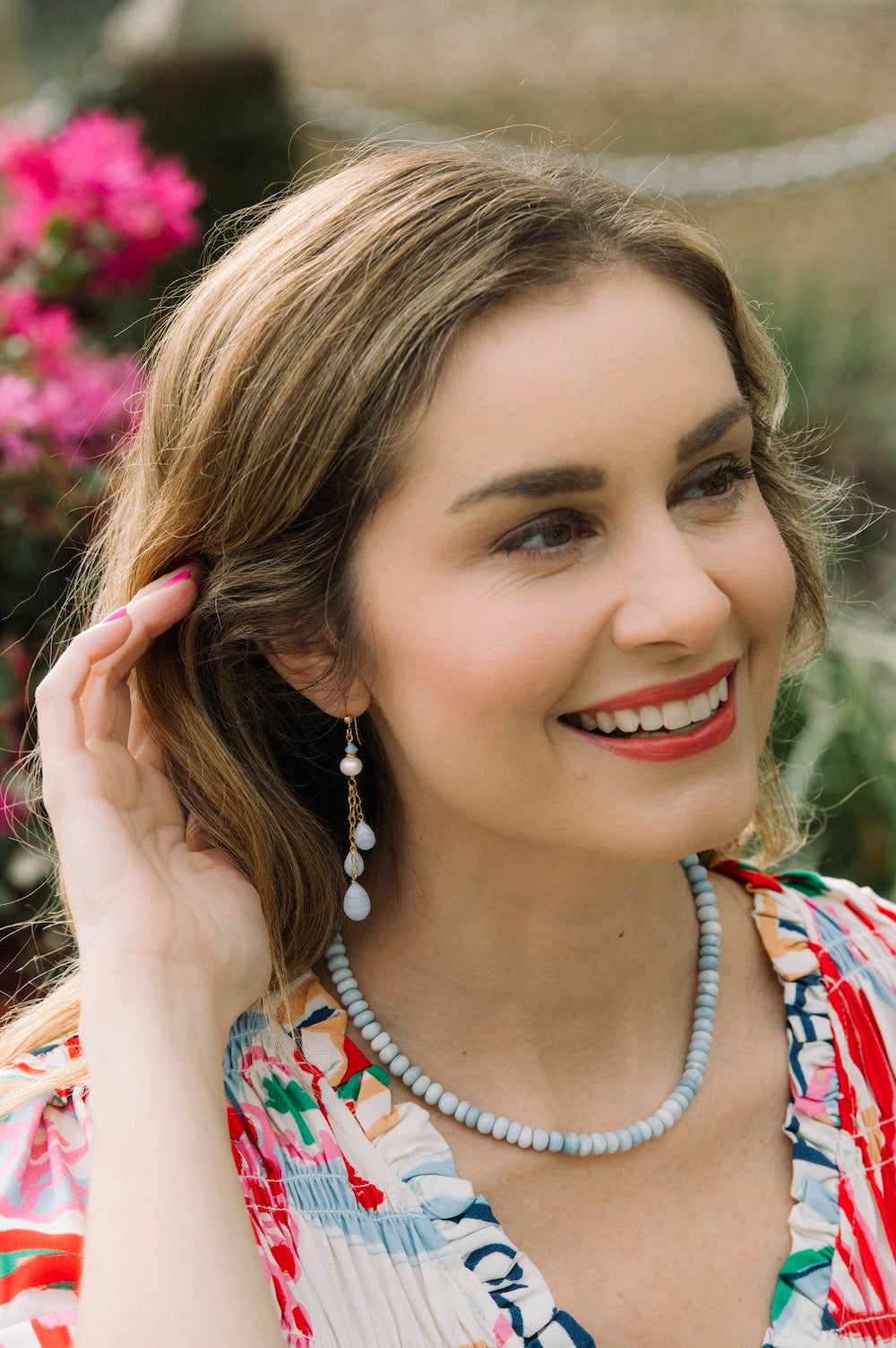 Willow Earrings in Blue Lace Agate