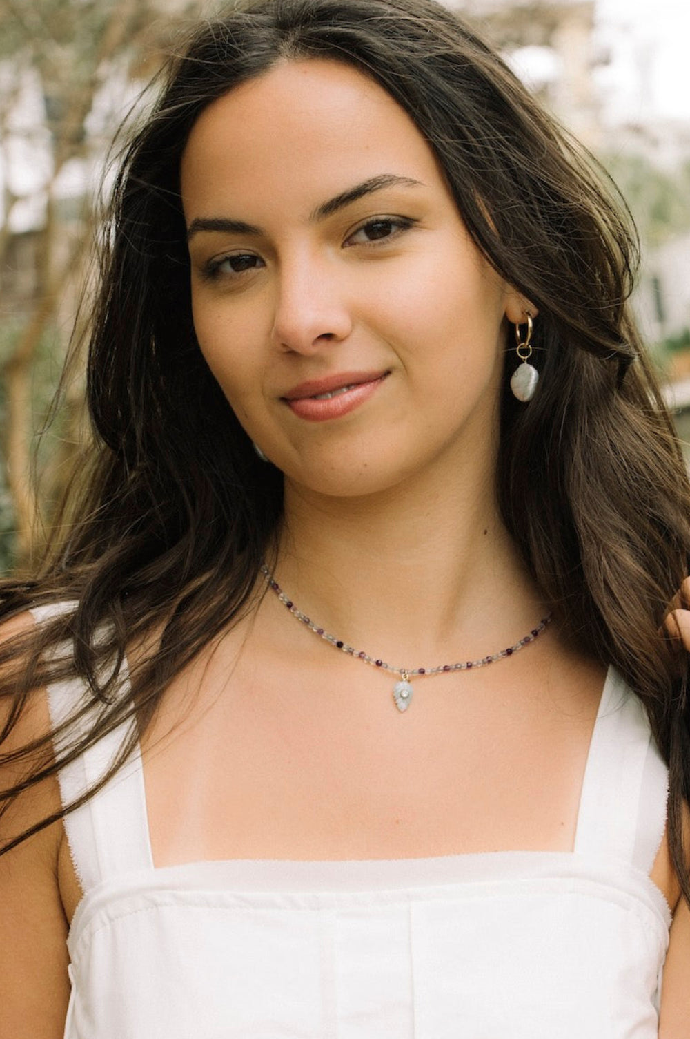 Fluorite Leaf Necklace