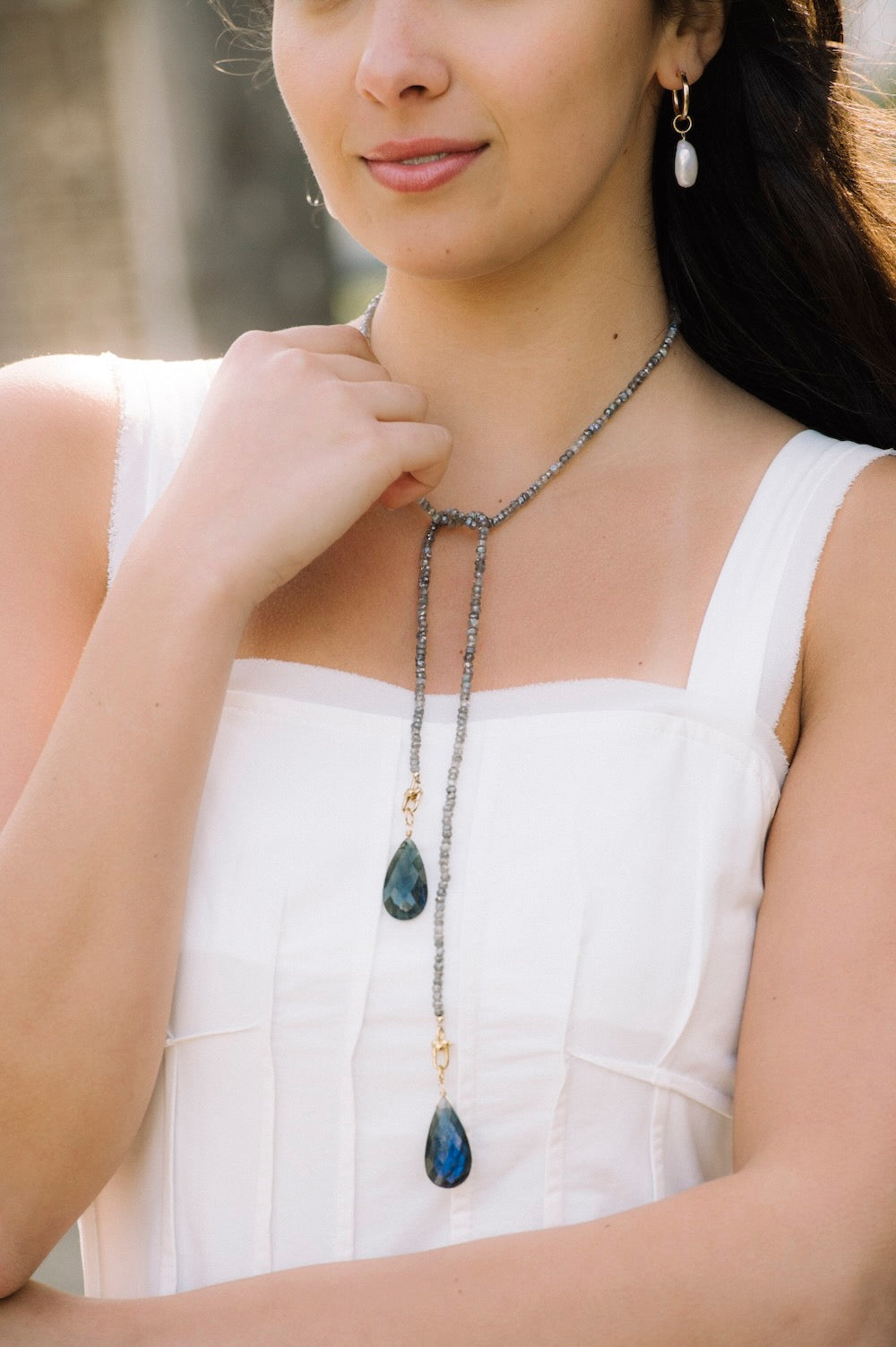 Large Labradorite Teardrop Charm