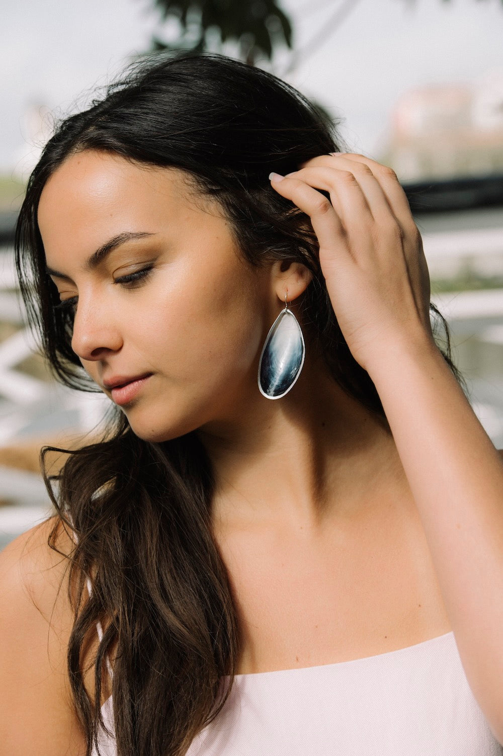 Mussel Earrings in Sterling Silver
