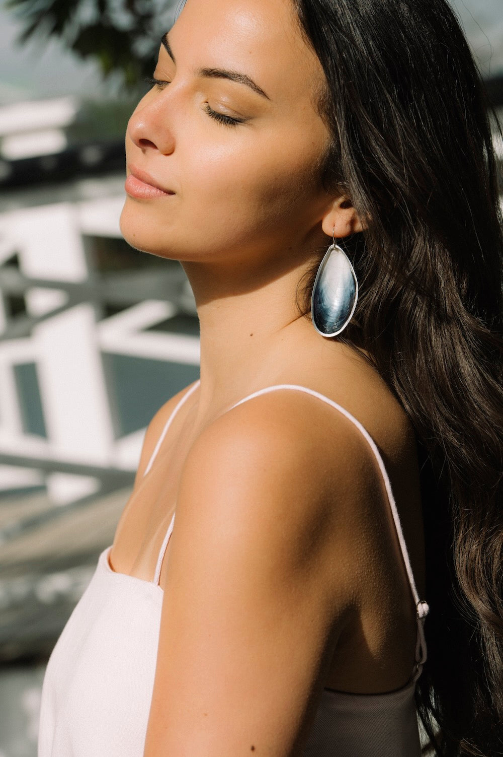 Mussel Earrings in Sterling Silver