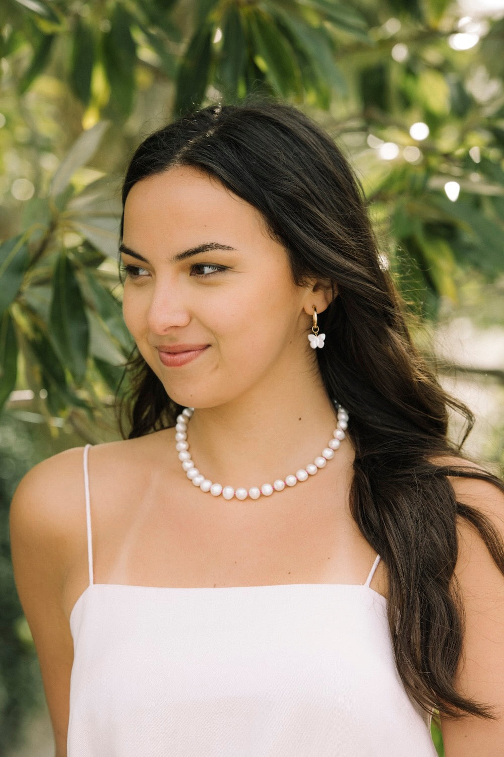 Pearl Confetti Necklace in Pink